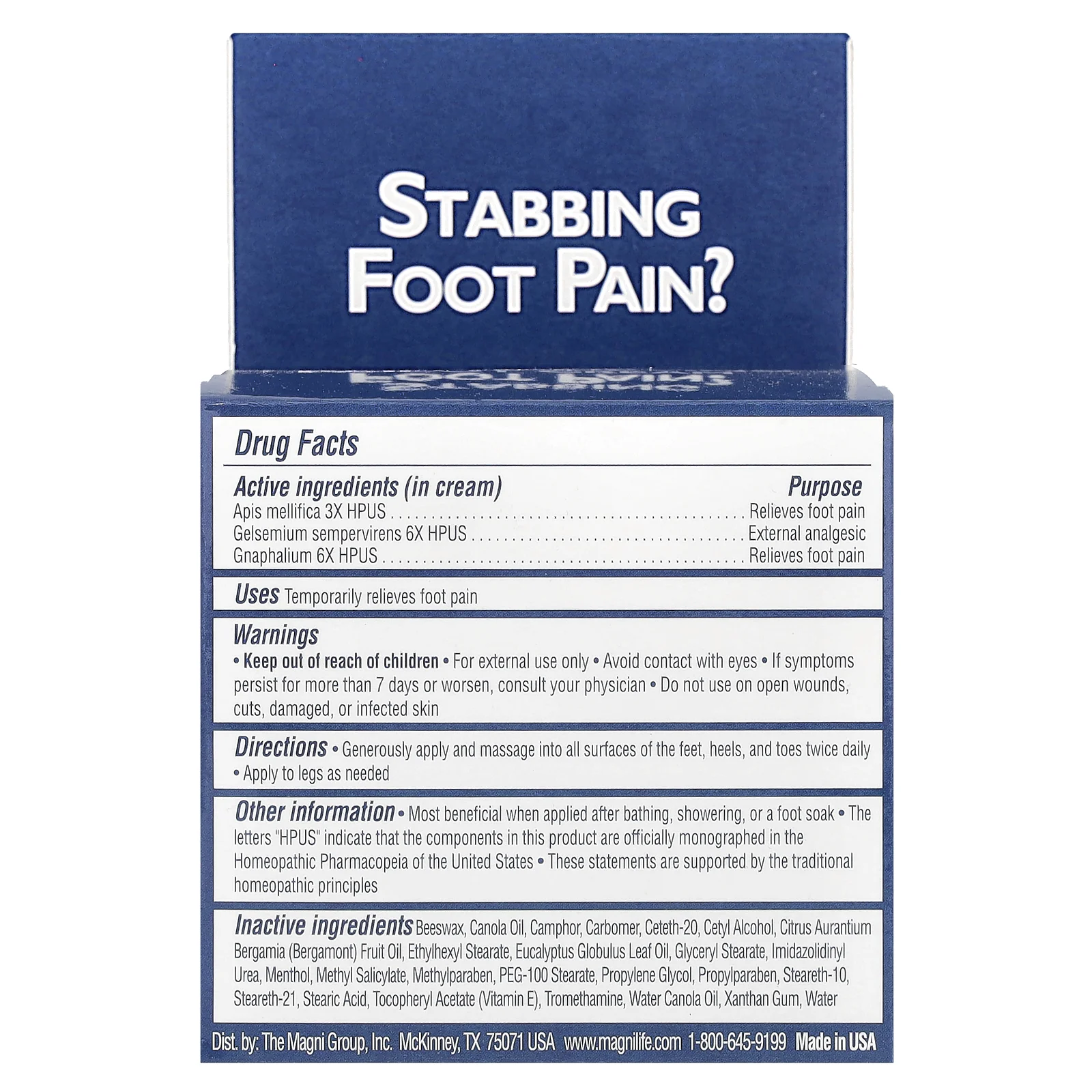 MagniLife, Обезболивающий крем для ног, 113 г (4 унции)