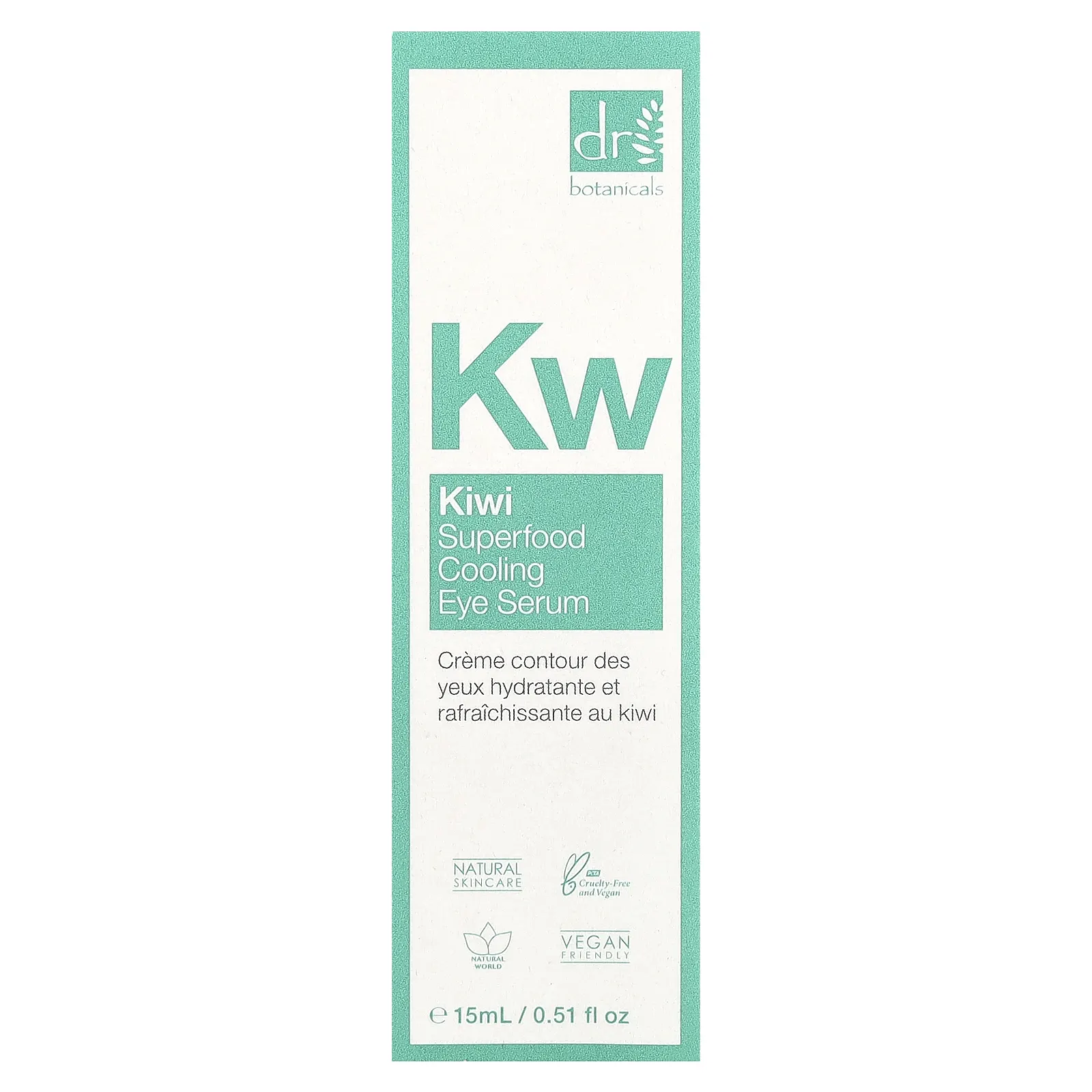 Dr. Botanicals, охлаждающая сыворотка для области глаз с суперфудами, киви, 15 мл (0,51 жидк. унции)