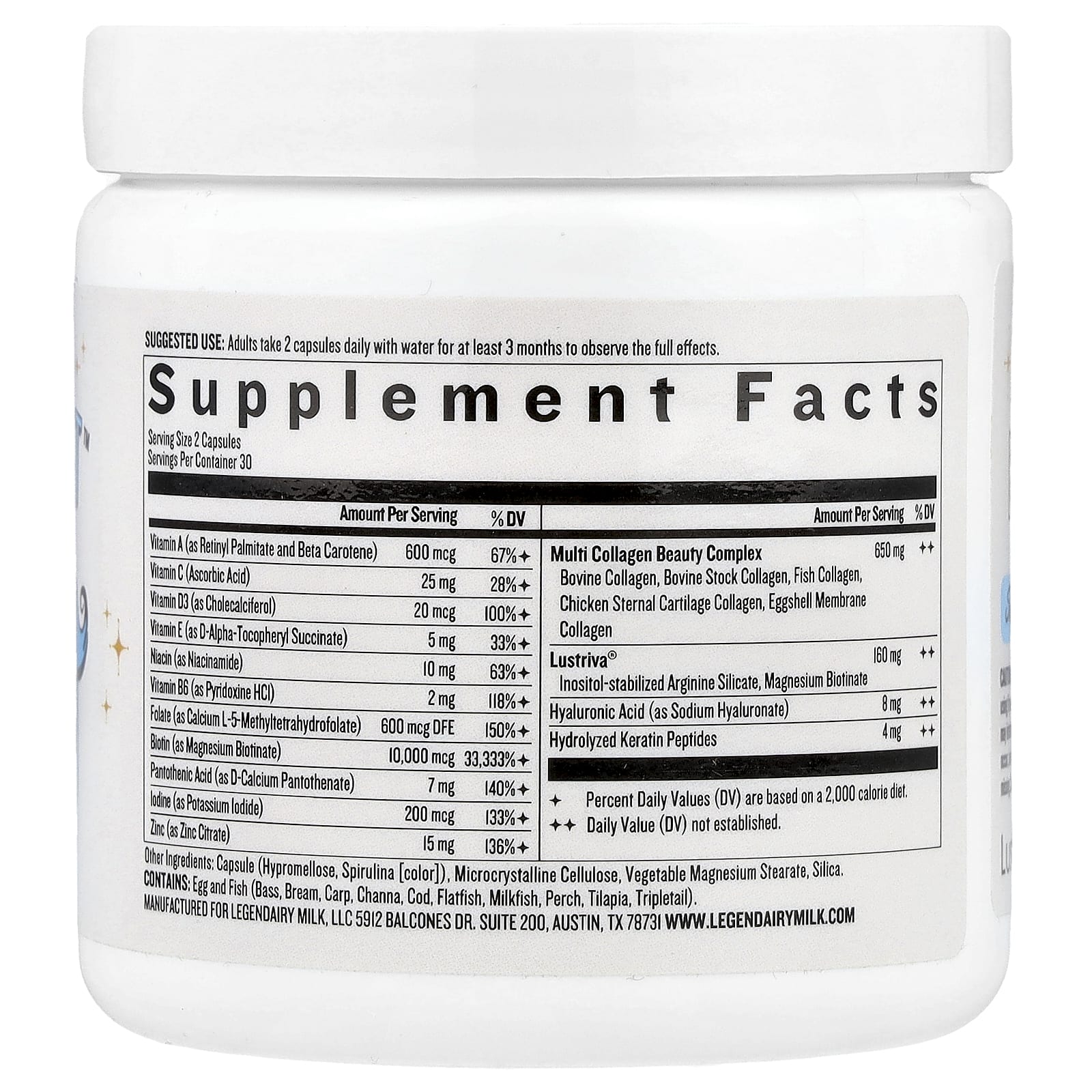 Legendairy Milk, Mane Action™, средство для здоровья волос, кожи и ногтей, 60 капсул