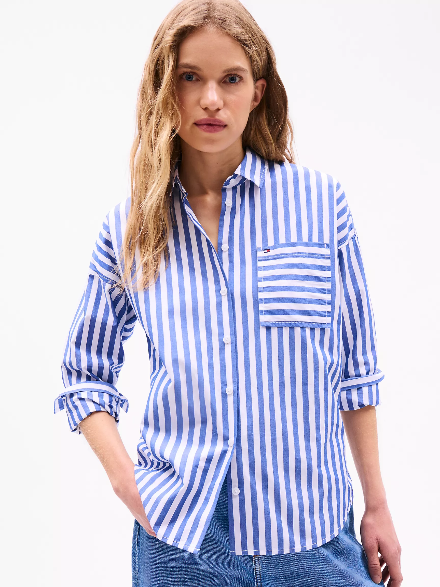 Женская рубашка Tommy Hilfiger, Свободная рубашка в полоску