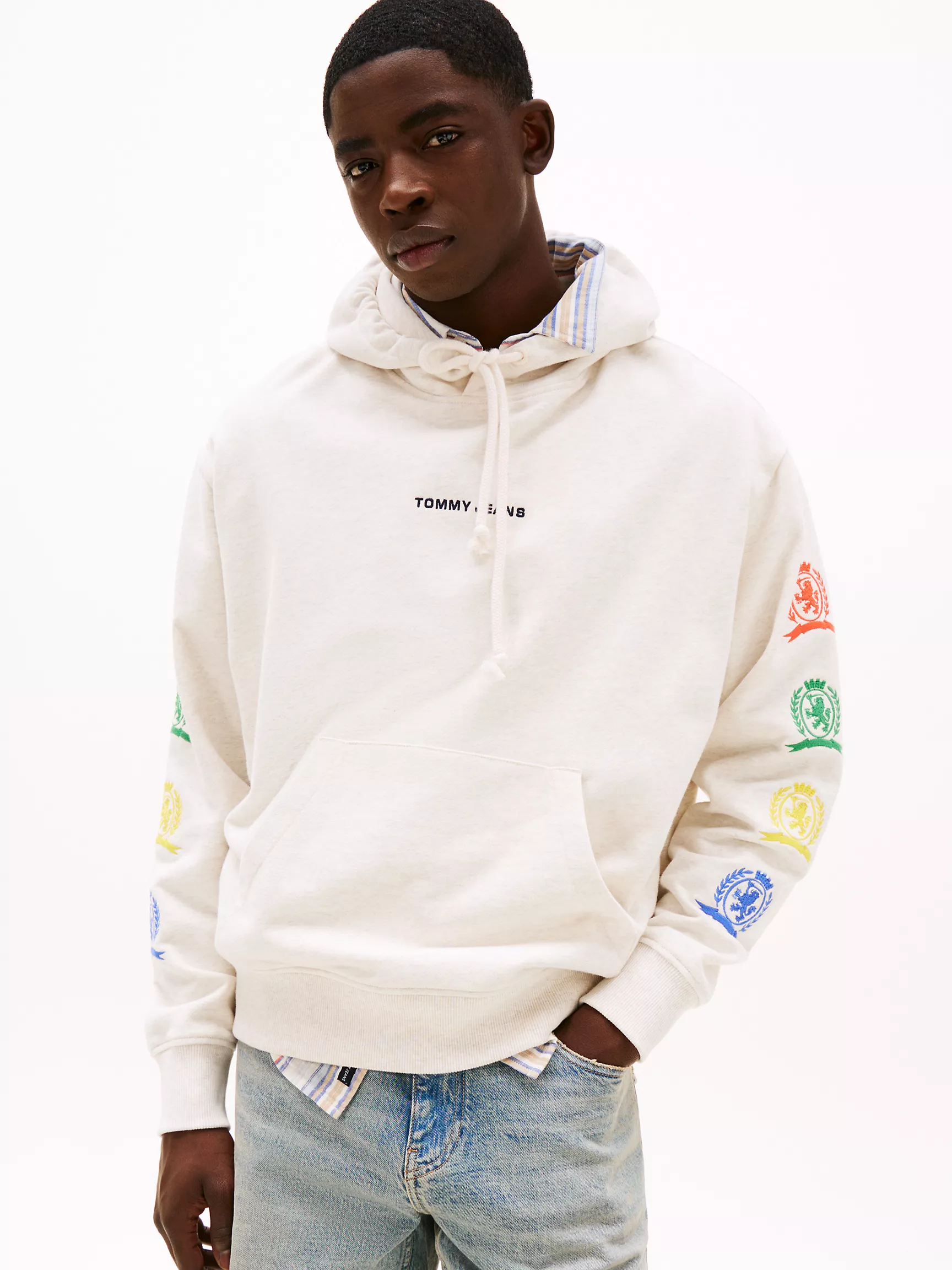 Мужское худи Tommy Hilfiger, Свободное худи с графическим логотипом Crest