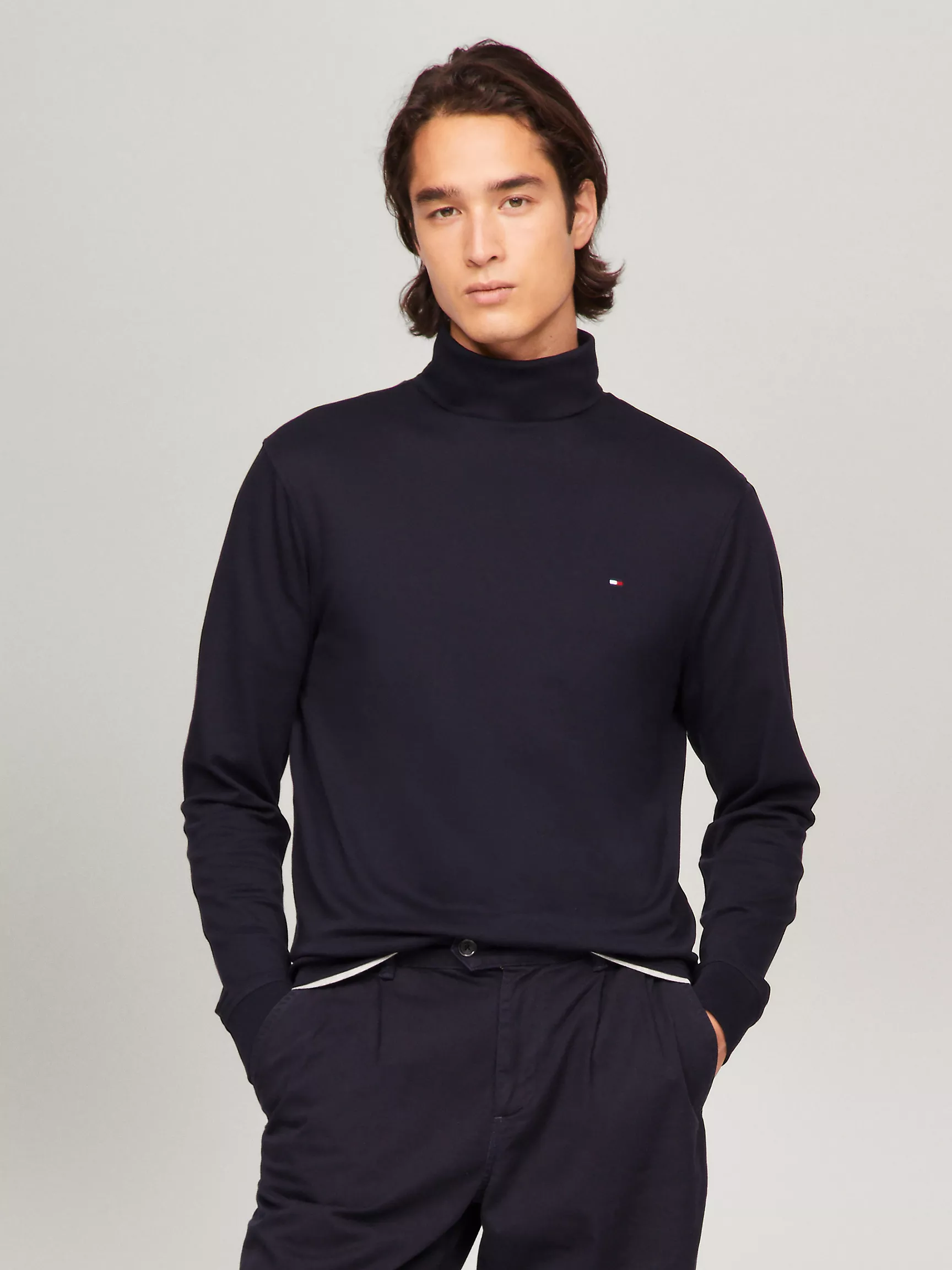 Мужская водолазка Tommy Hilfiger, Водолазка с длинным рукавом из интерлока