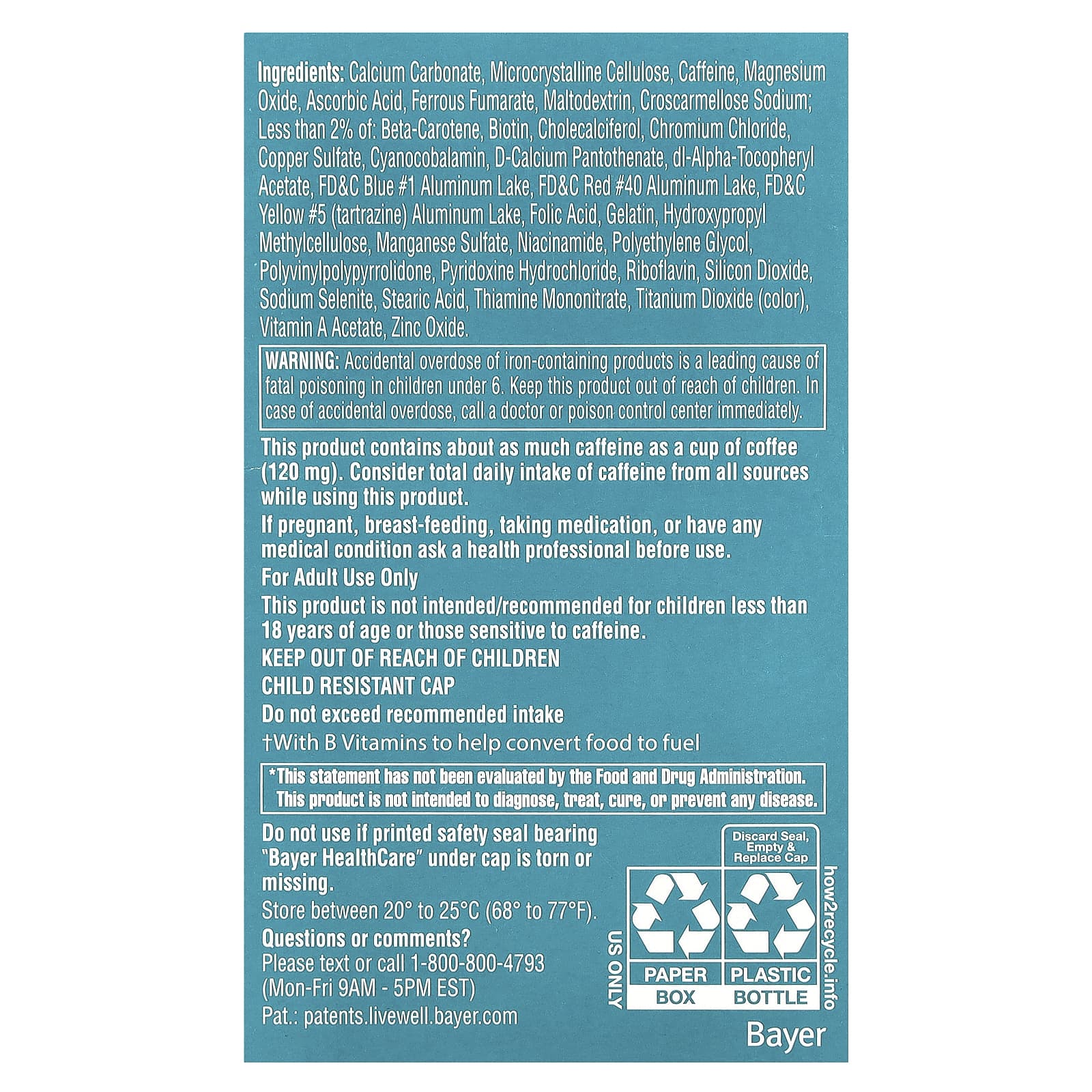 One-A-Day, Активный метаболизм для женщин, мультивитаминная / мультиминеральная добавка, 50 таблеток