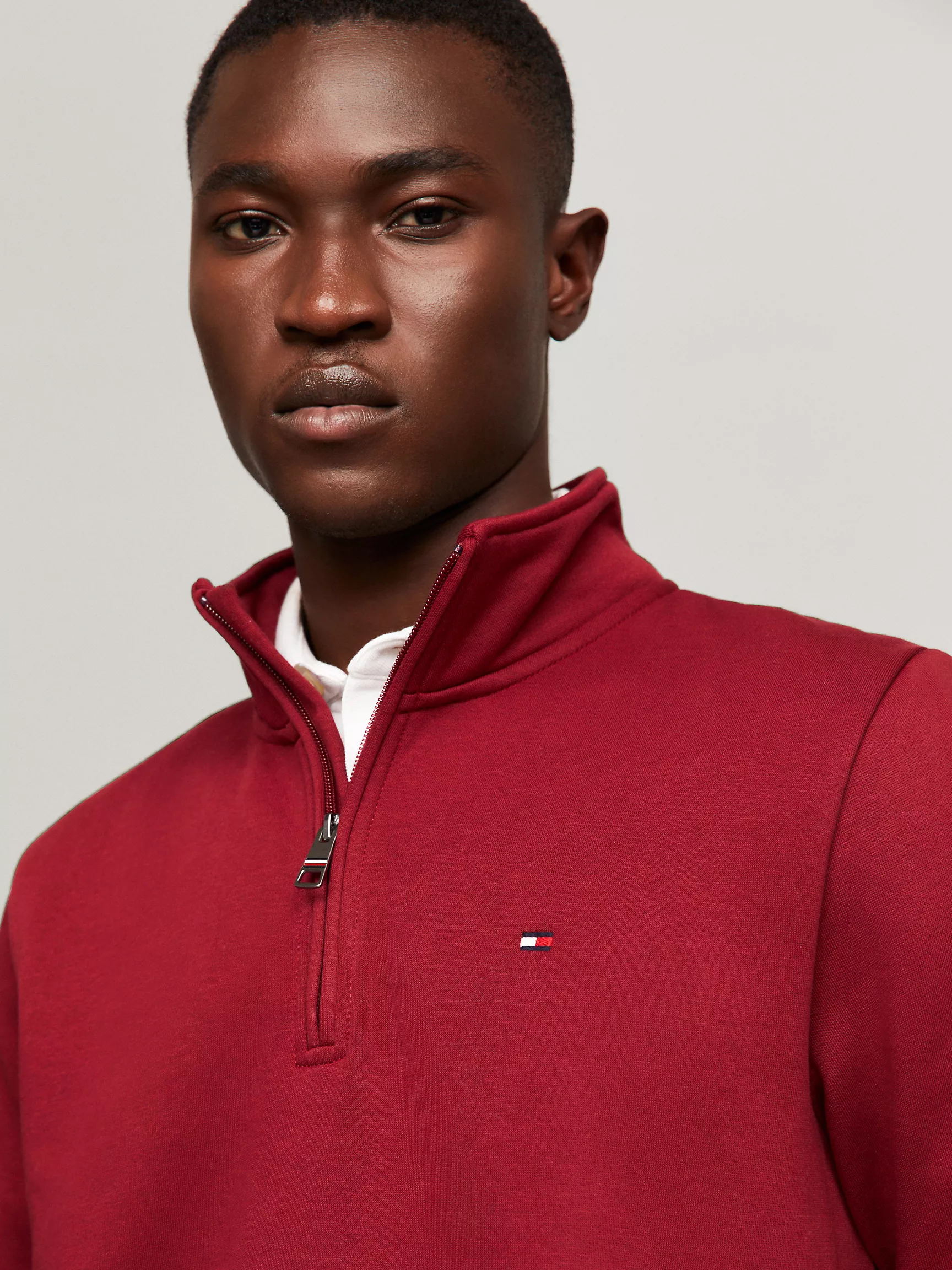 Мужская толстовка Tommy Hilfiger, Флисовый свитшот на четвертной молнии