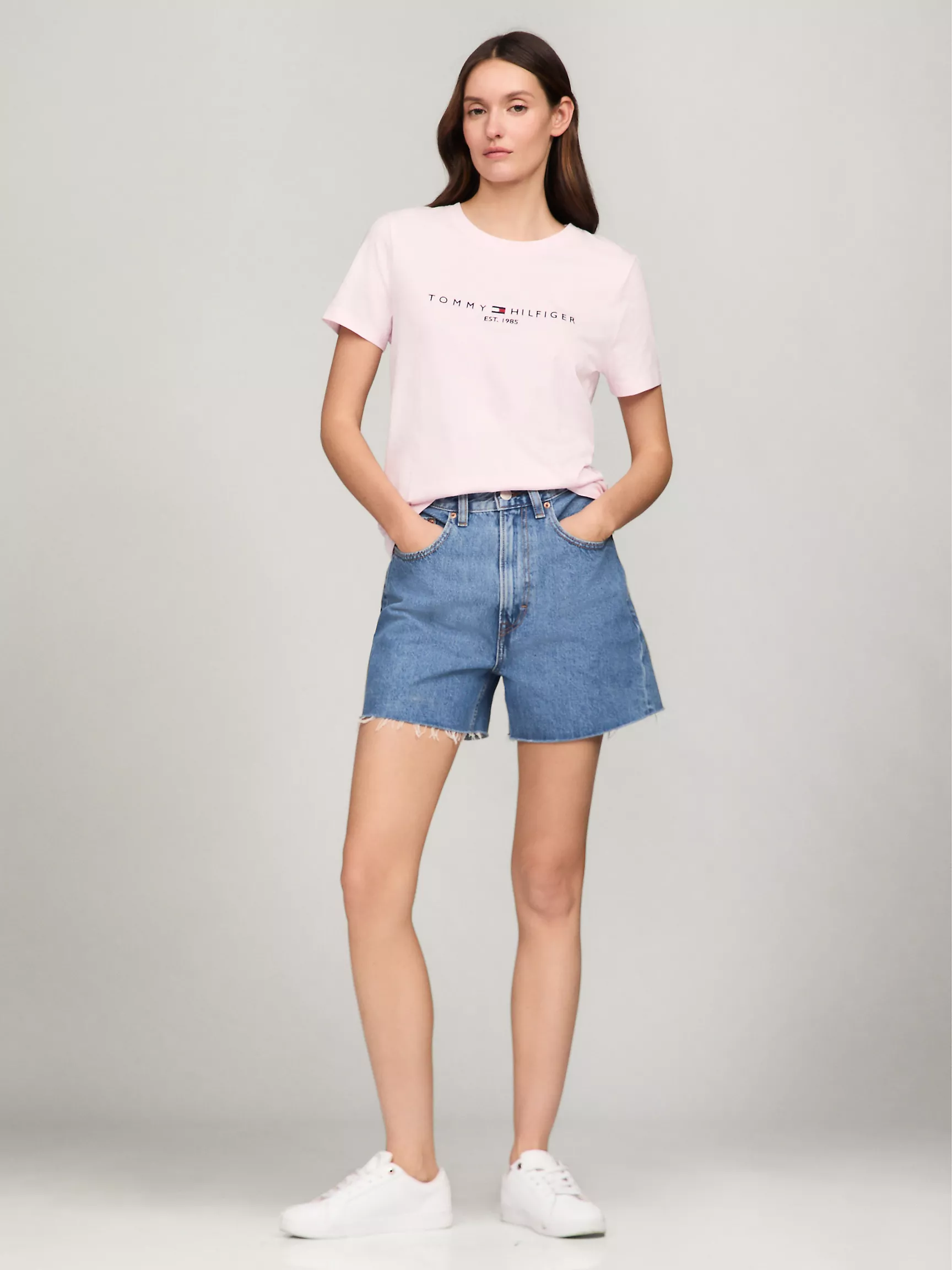 Женская футболка Tommy Hilfiger, Футболка с вышитым логотипом Tommy