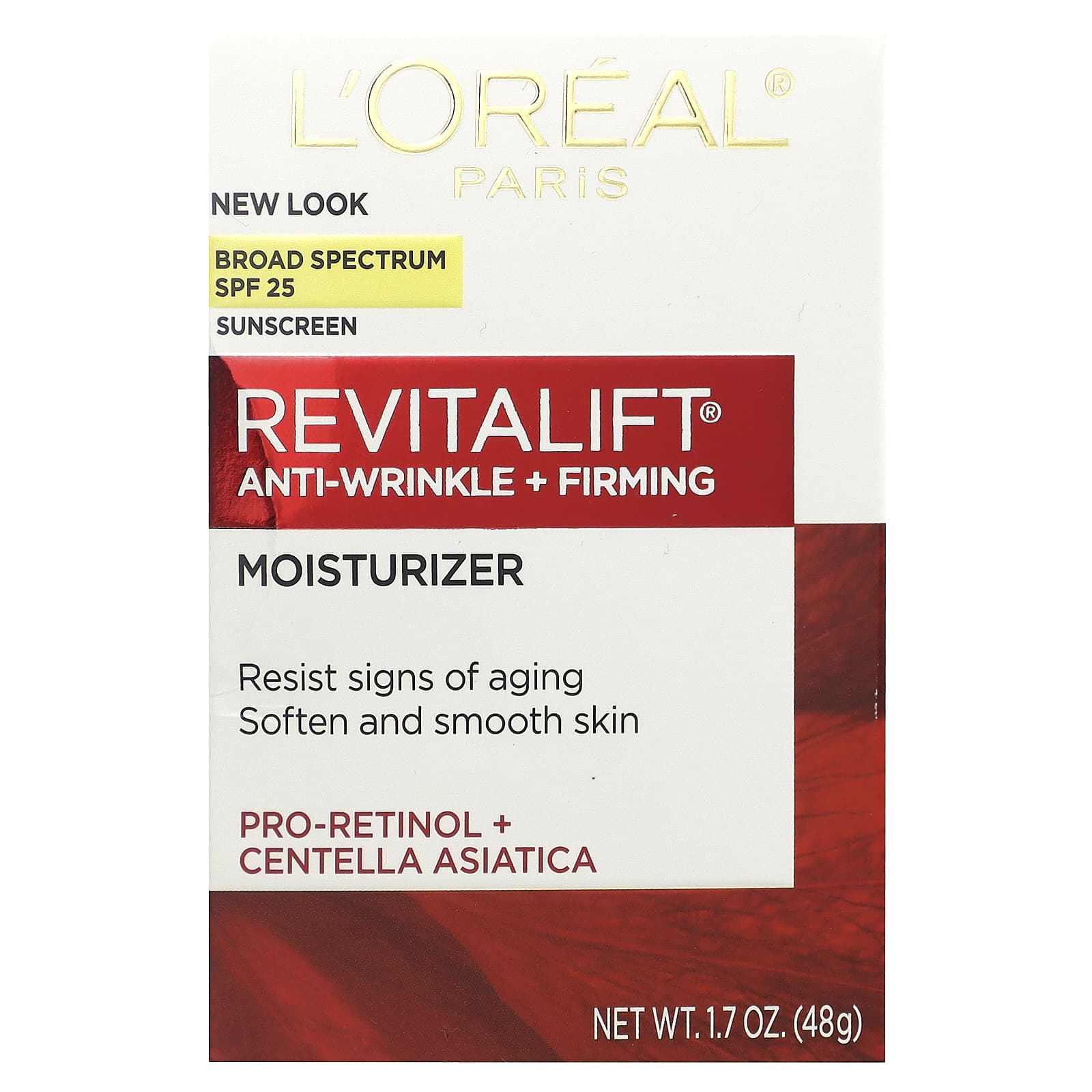 L'Oréal, Revitalift Anti Winkle + Firming, увлажняющее средство, SPF 25, 48 г (1,7 унции)