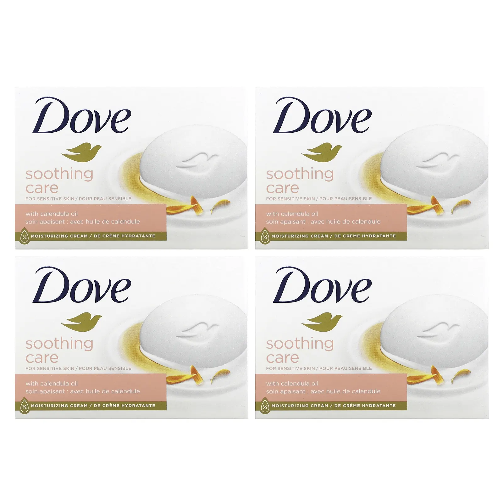 Dove, Успокаивающее мыло, 4 шт., 106 г (3,75 унции)