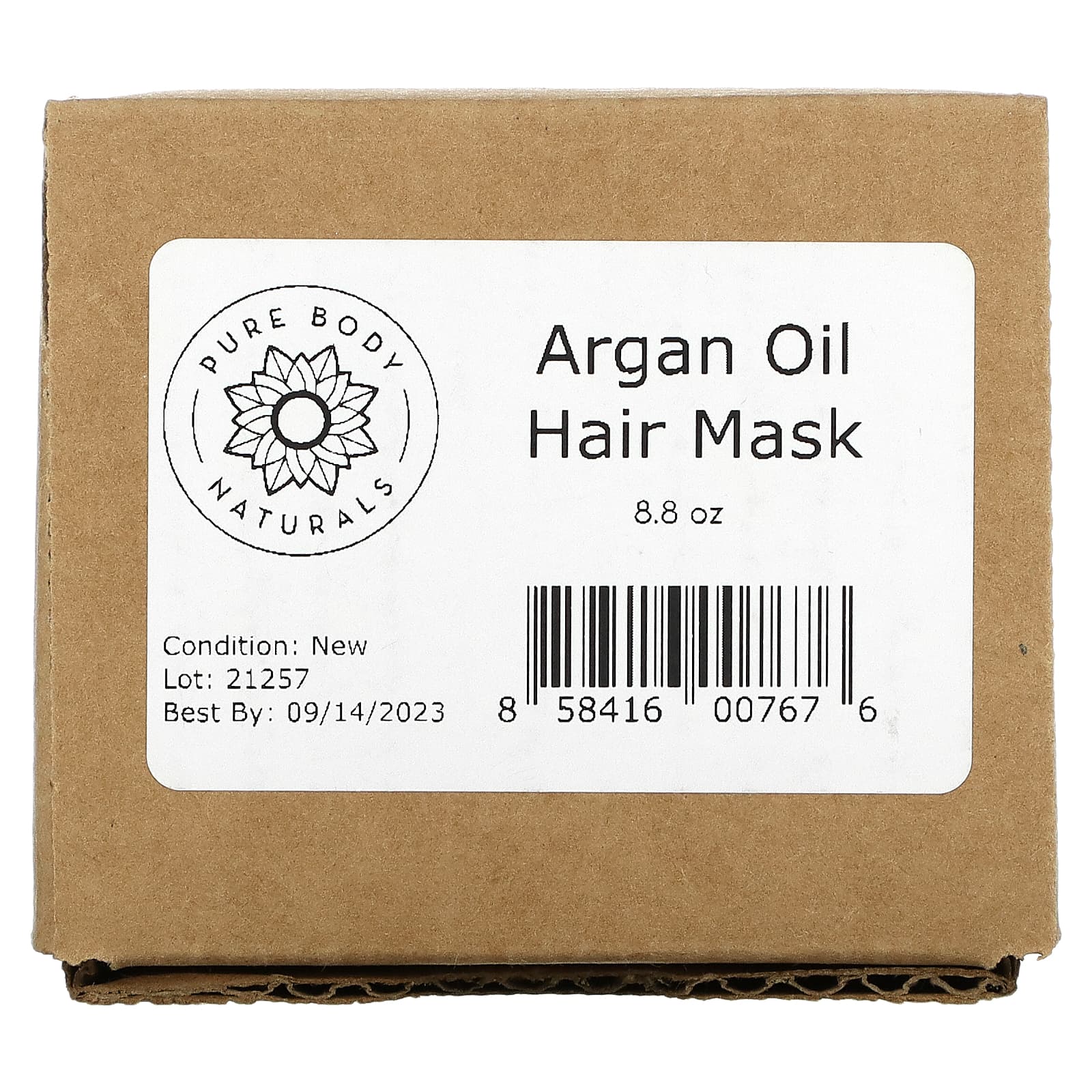 Pure Body Naturals, Маска для волос с аргановым маслом, чистый блеск, 240 мл (8 жидк. Унций)
