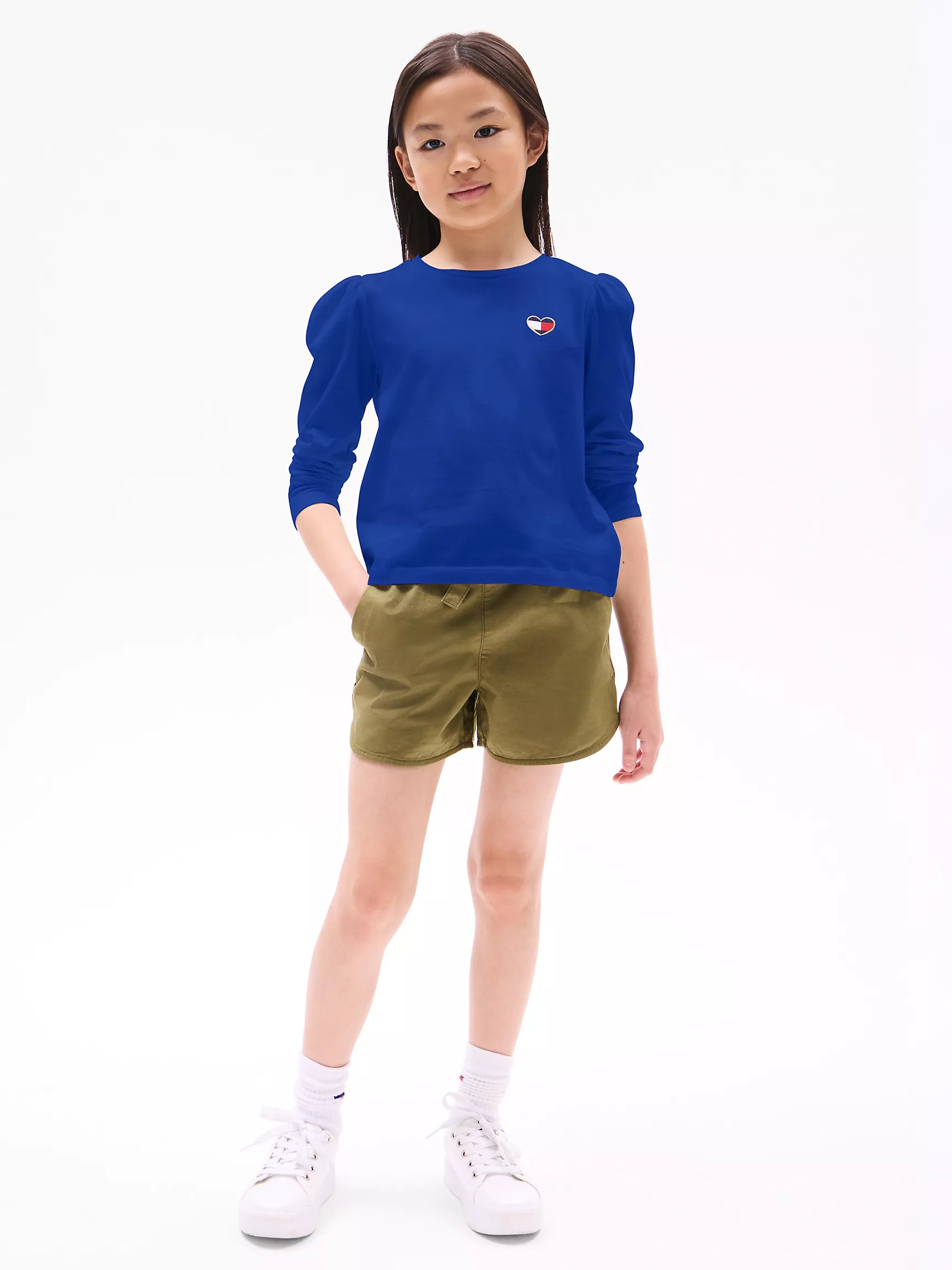 Футболка для девочек Tommy Hilfiger, Детская футболка с объемными плечами