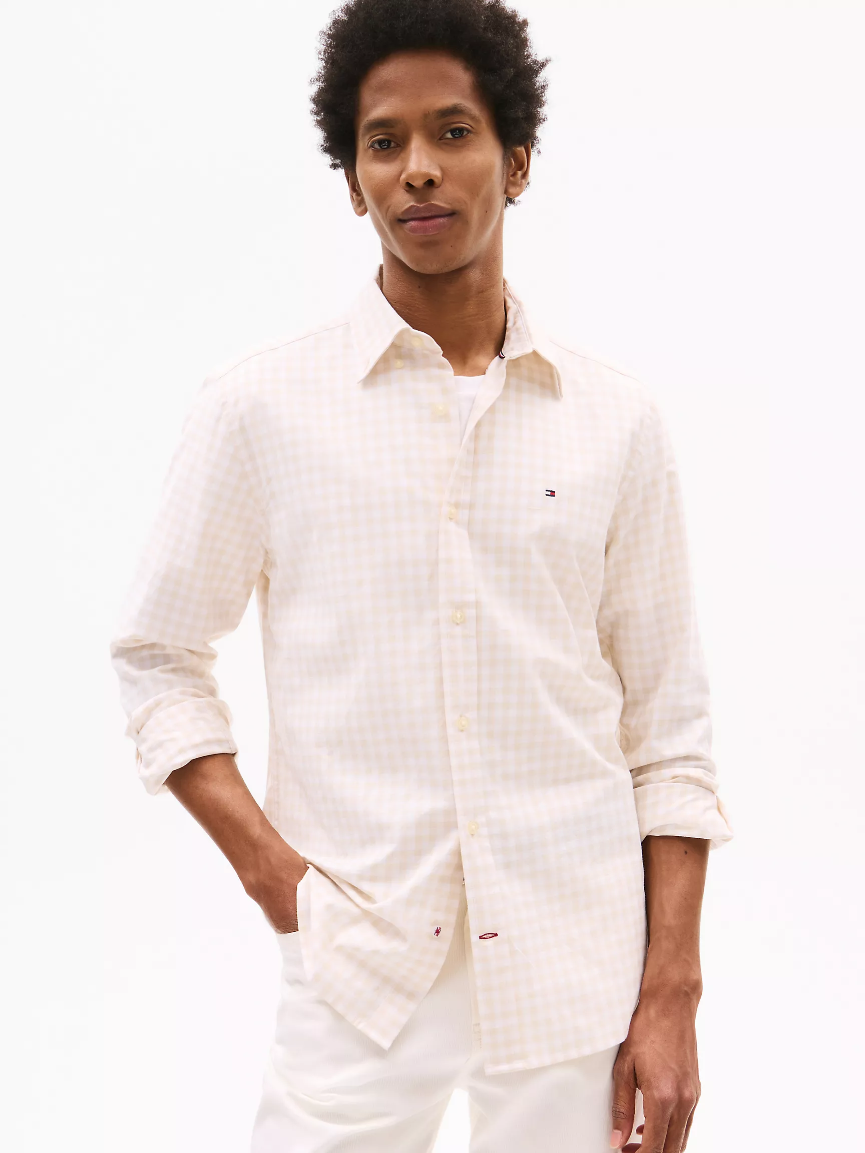 Мужская рубашка Tommy Hilfiger, Стандартная рубашка из оксфорда в клетку гингем