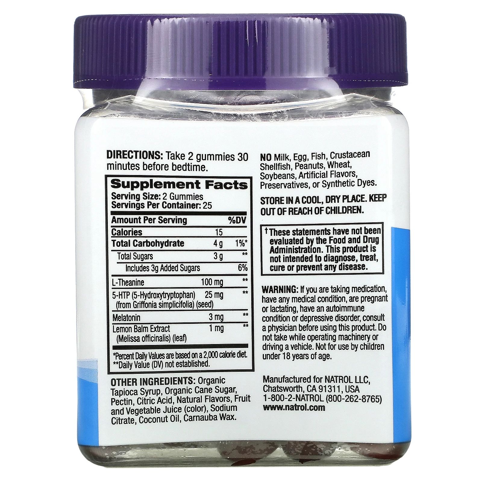 Natrol, Relax +, Night Calm, ягодный, 50 жевательных таблеток