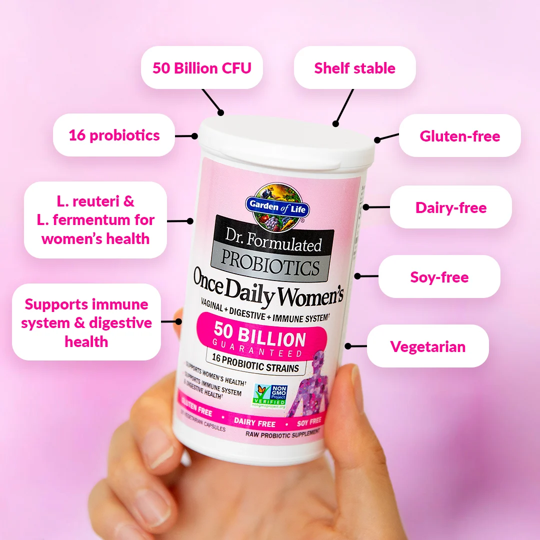 Garden of Life, Dr. Formulated Probiotics, пробиотики, одна таблетка в день для женщин, 30 вегетарианских капсул