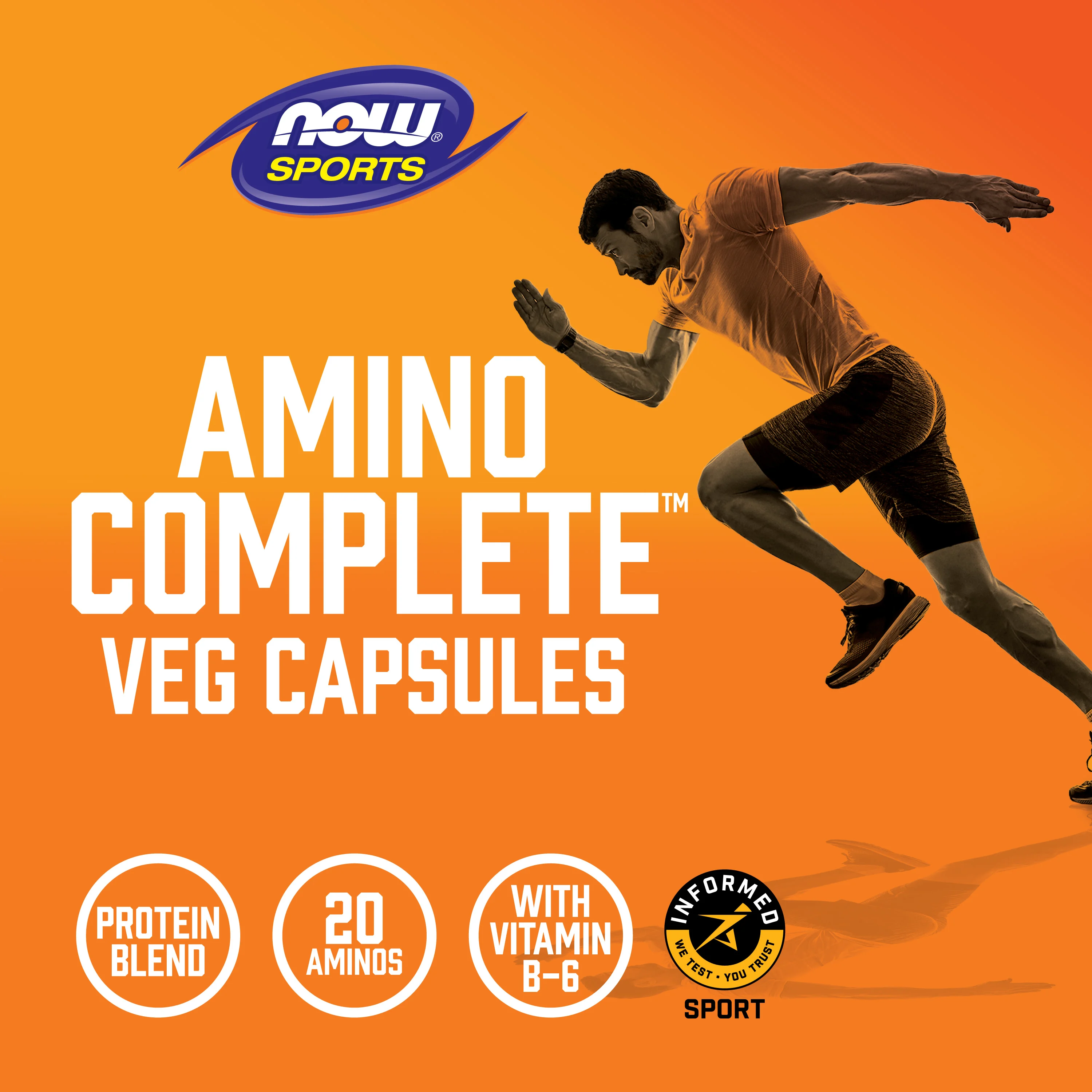 NOW Foods, Sports, Amino Complete, аминокислотный комплекс, 120 вегетарианских капсул
