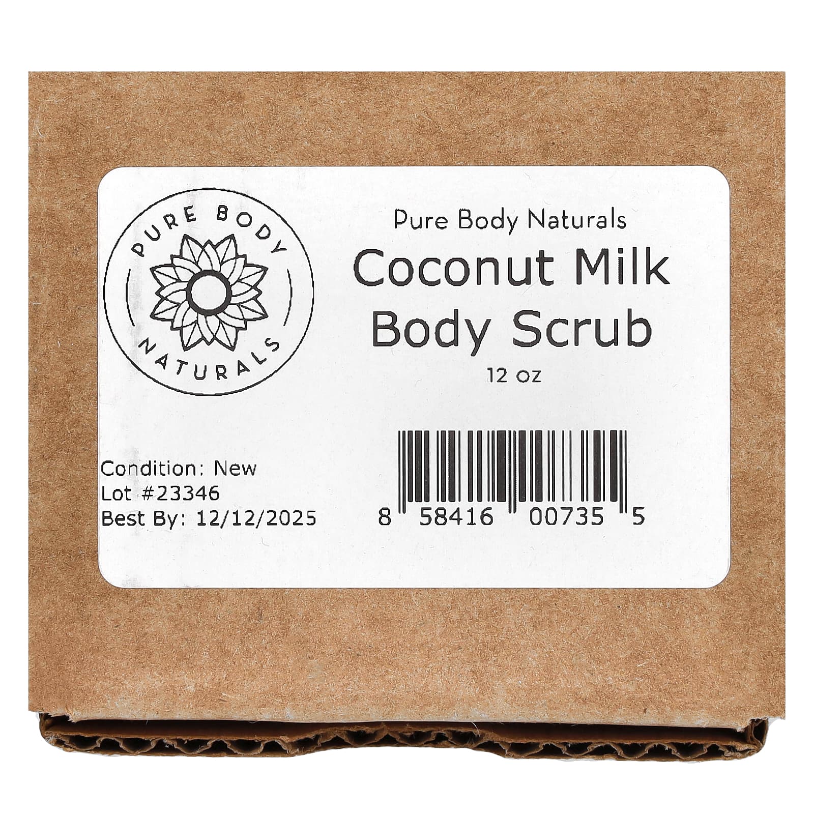 Pure Body Naturals, скраб для тела с кокосовым молоком, 340 г (12 унций)