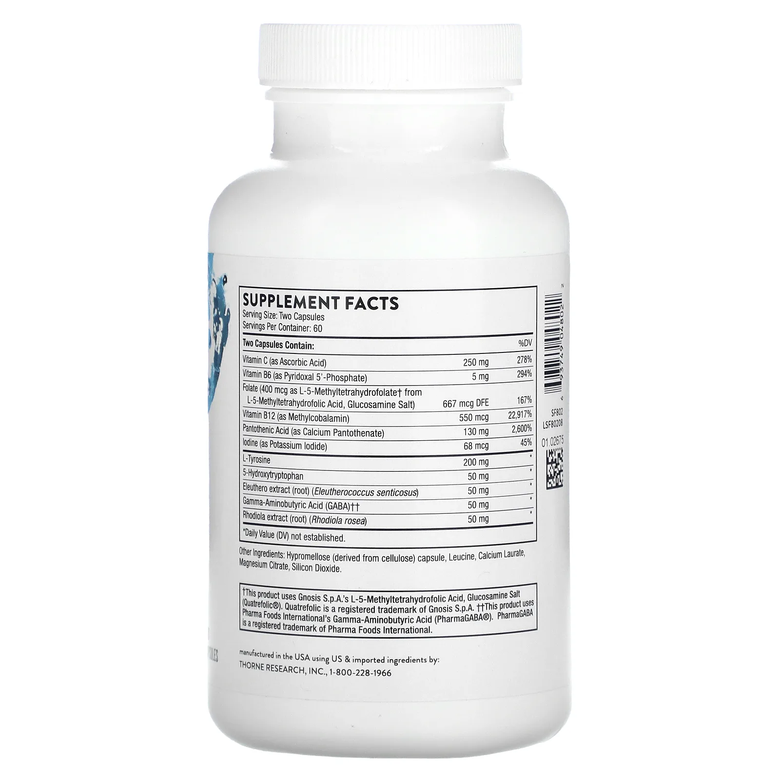 Thorne, добавка для поддержки эмоционального баланса, 120 капсул