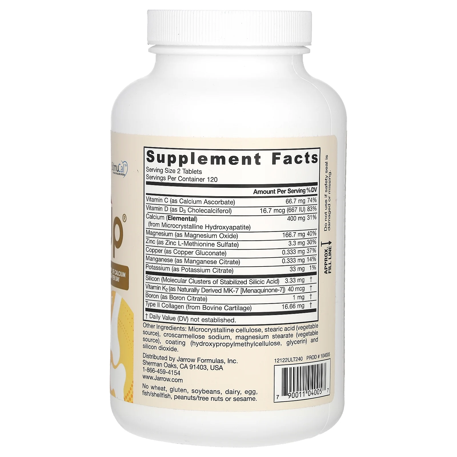 Jarrow Formulas, Ultra BoneUp, 1200 мг, 240 таблеток