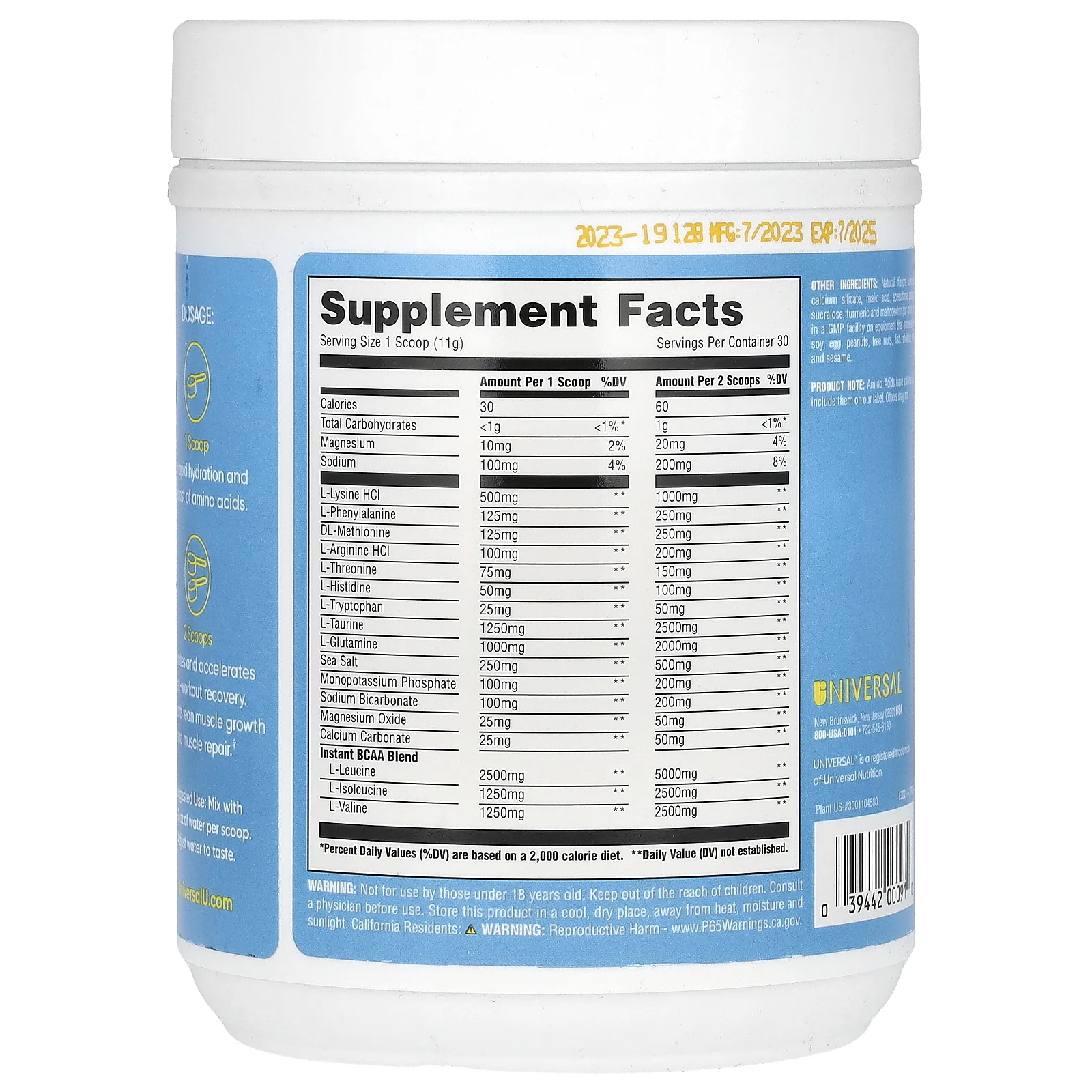 Universal U, Replenish & Restore, добавка с манго, 330 г (11,6 унции)