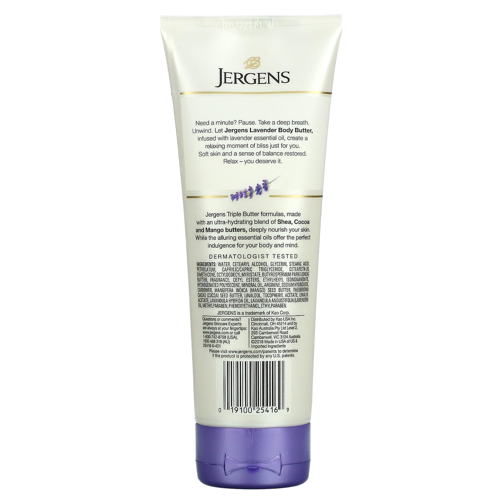 Jergens, Масло для тела, лаванда, 207 мл (7 жидк. Унций)