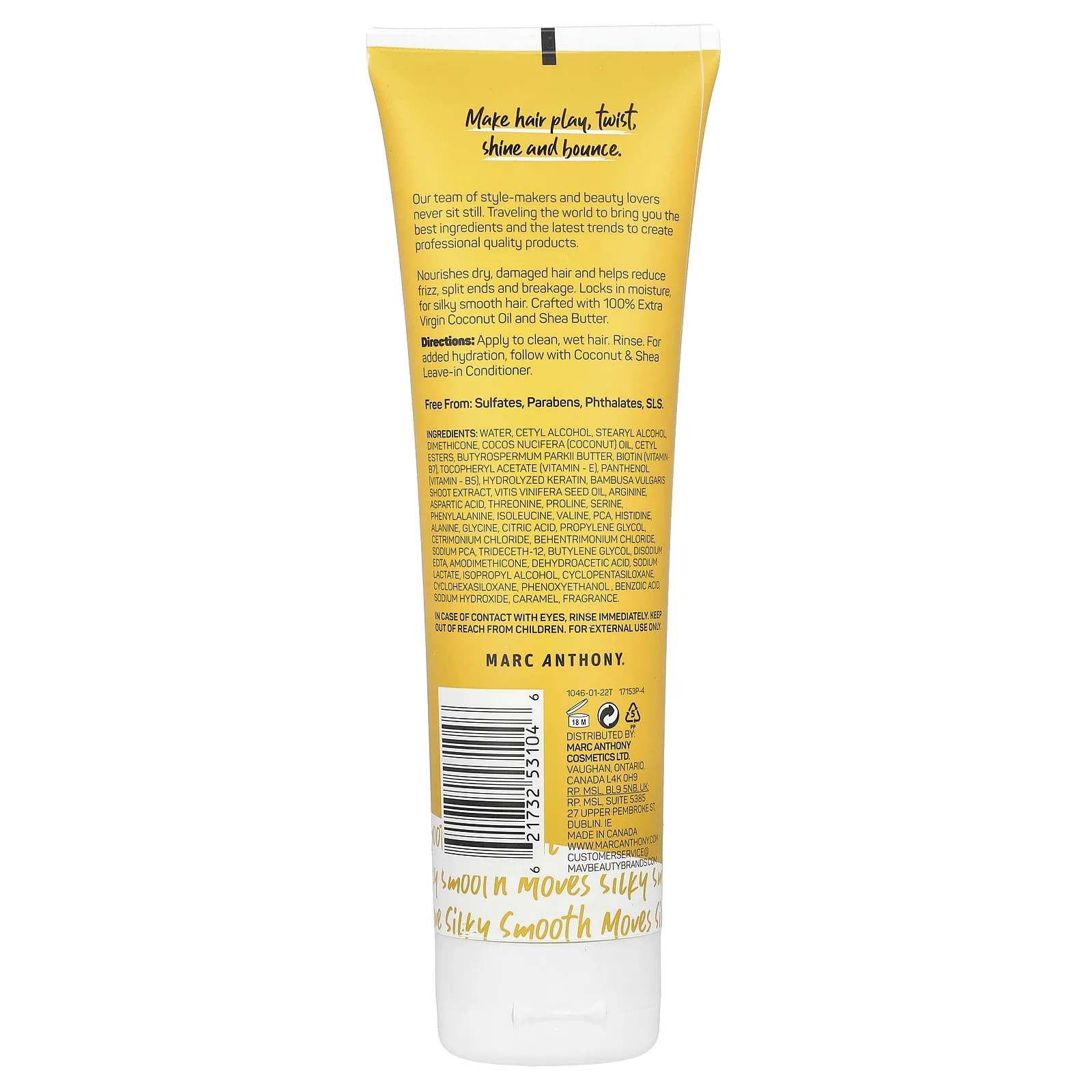 Marc Anthony, 100% кокосовое масло первого отжима и масло ши, кондиционер, 250 мл (8,4 жидк. Унции)