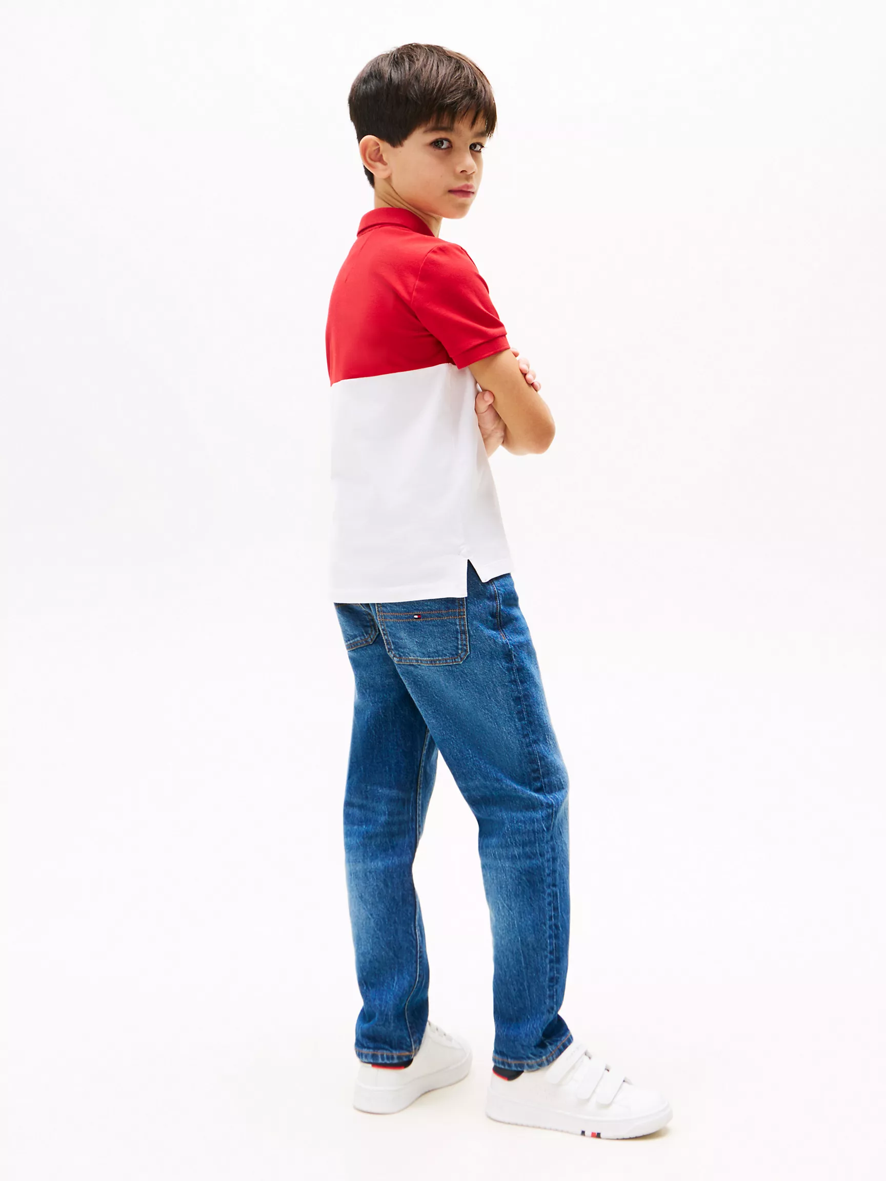 Рубашка-поло для мальчиков Tommy Hilfiger, Детское поло с маленьким логотипом в стиле colorblock