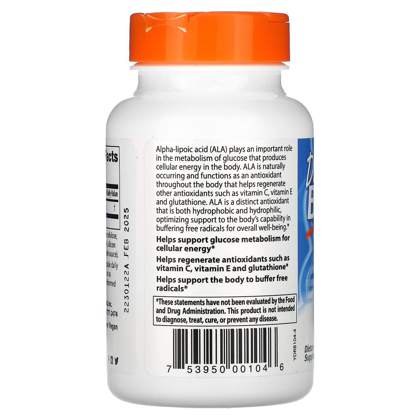 Doctor's Best, альфа-липоевая кислота 150, 150 мг, 120 растительных капсул