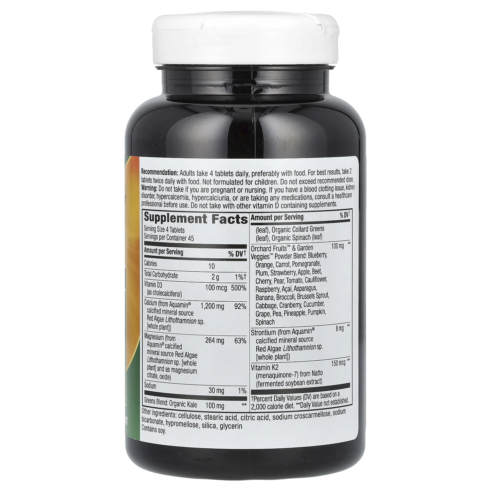 Nature's Way, Alive!, кальций с витамином D3, витамином K2, магнием, 1300 мг, 180 таблеток (325 мг в 1 таблетке)