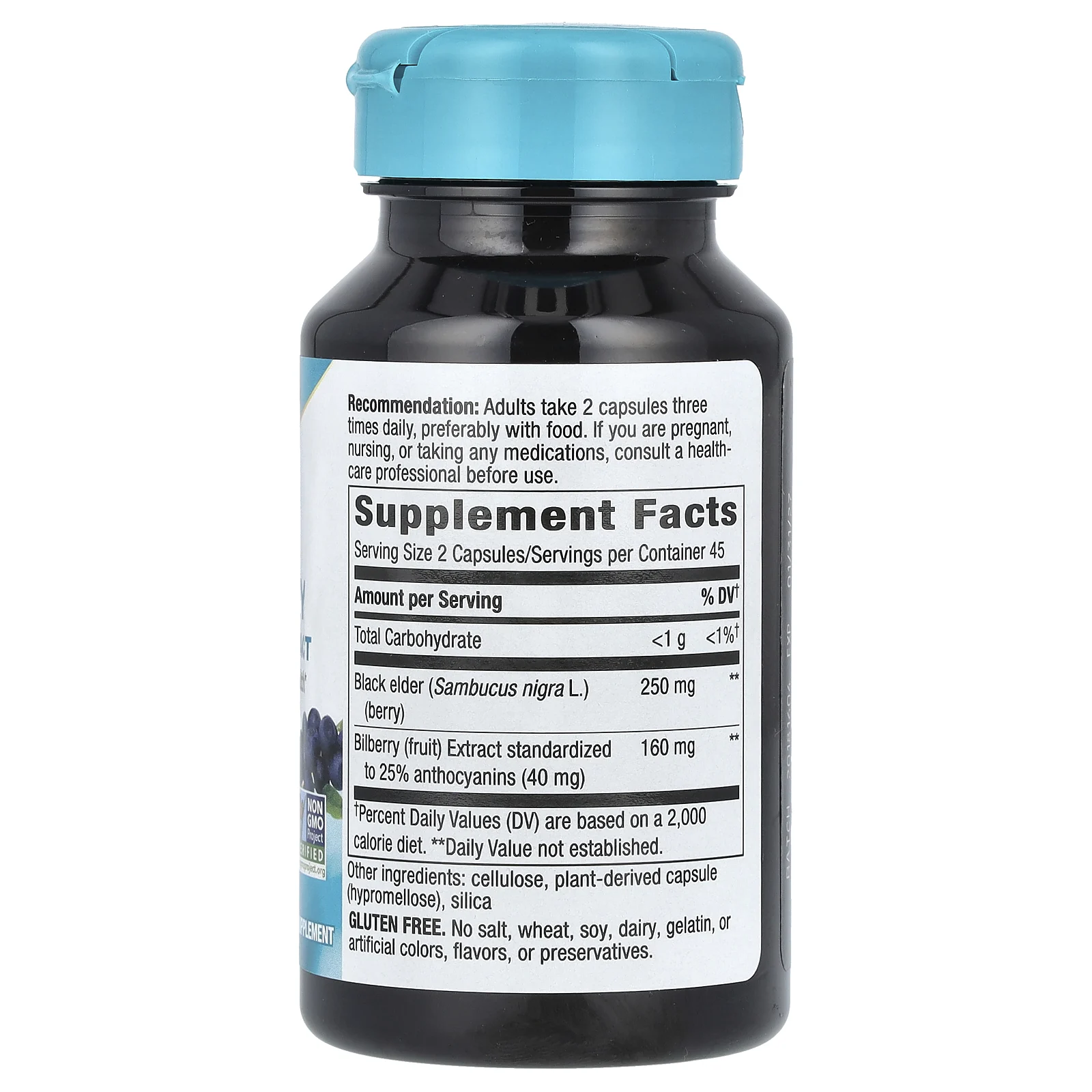 Nature's Way, экстракт черники премиального качества, 90 веганских капсул