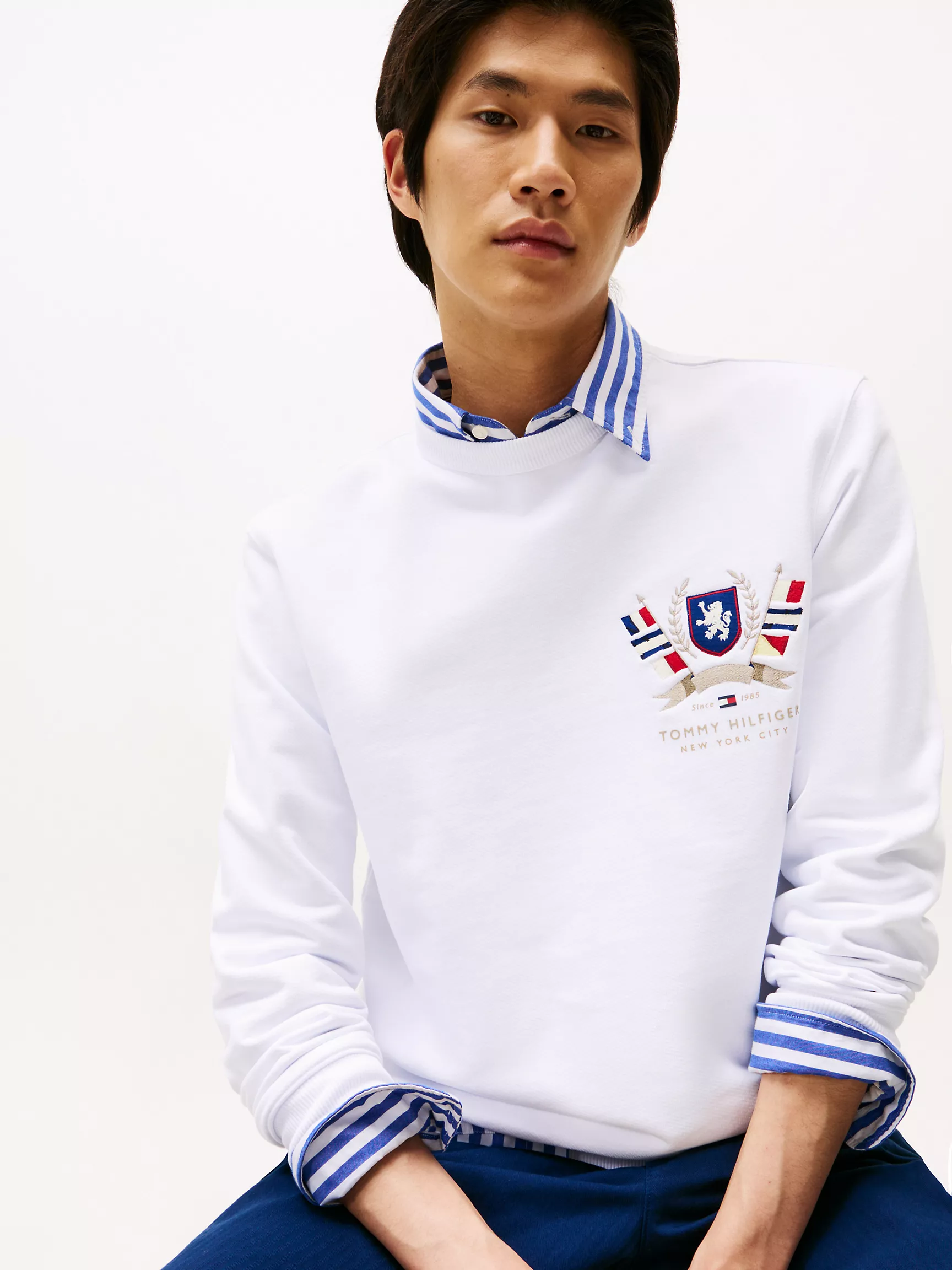 Мужская толстовка Tommy Hilfiger, Свитшот с вышитым гербом Hilfiger