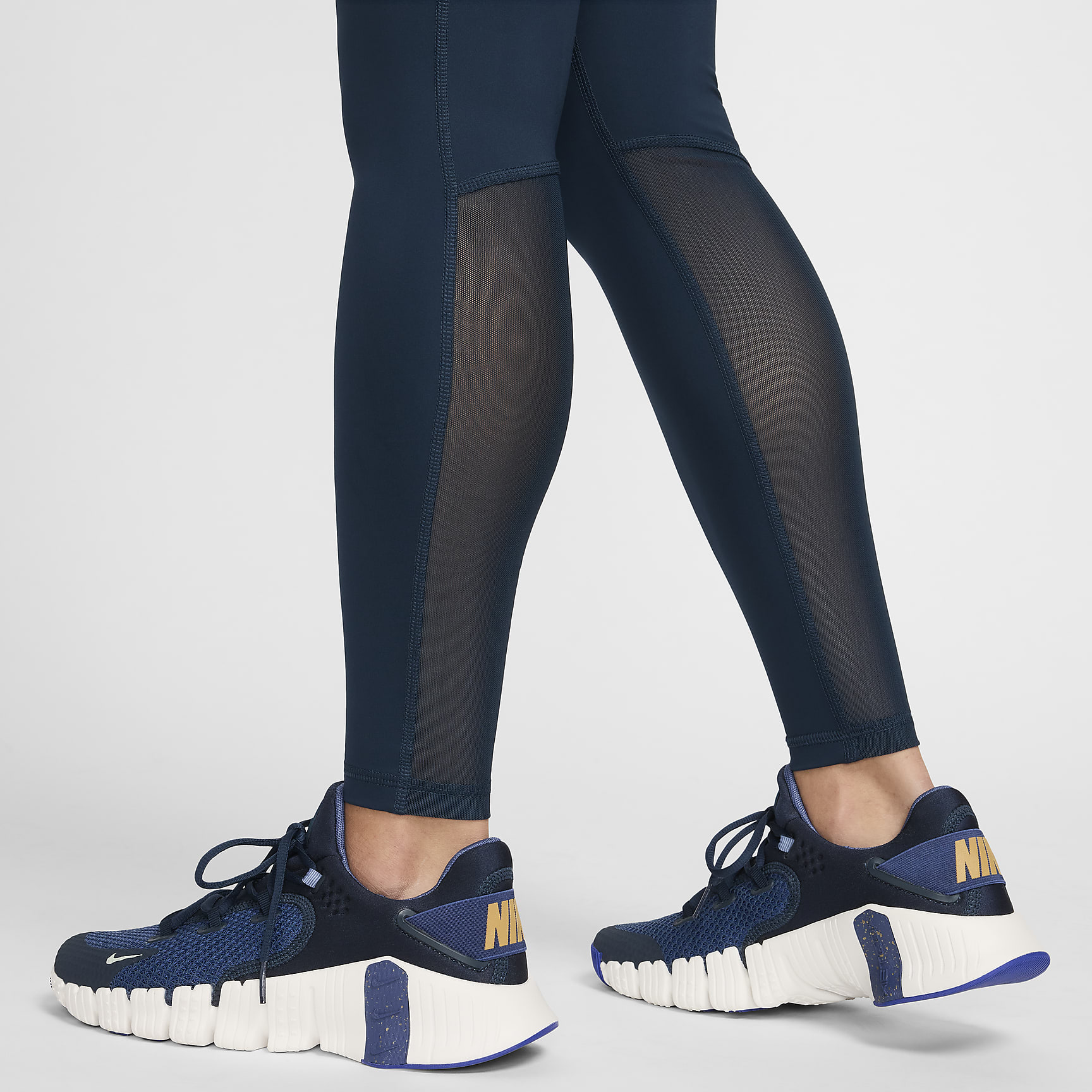 Nike Pro Women's Mid-Rise Mesh-Paneled Leggings