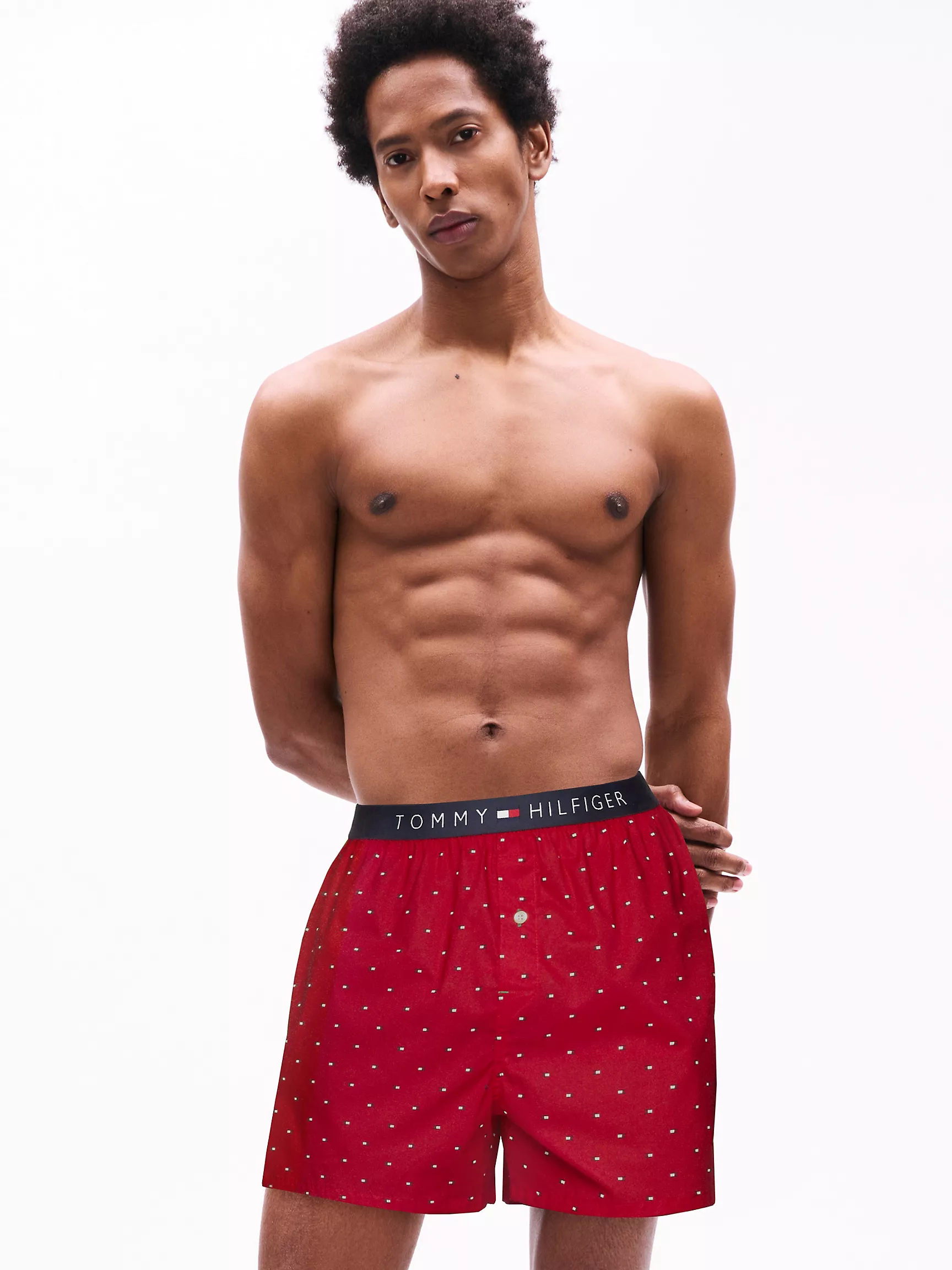 Мужское нижнее белье Tommy Hilfiger, Приталенные тканевые боксеры