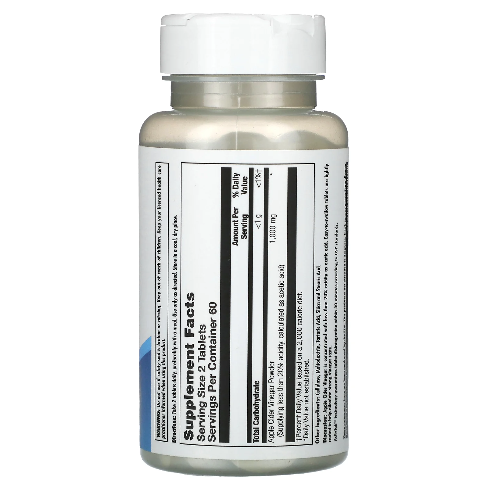 KAL, яблочный уксус, 1000 мг, 120 таблеток (500 мг в 1 таблетке)