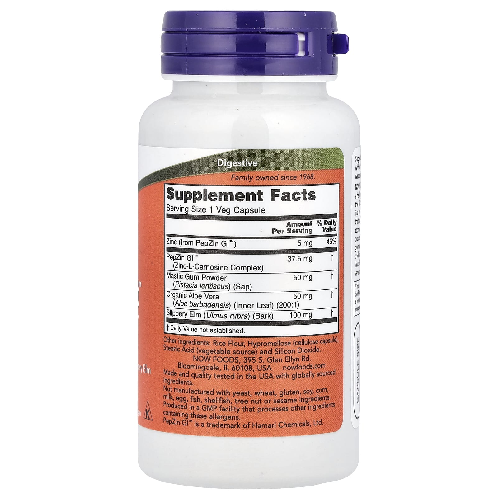 NOW Foods, Gastro Comfort с PepZin GI, 60 растительных капсул