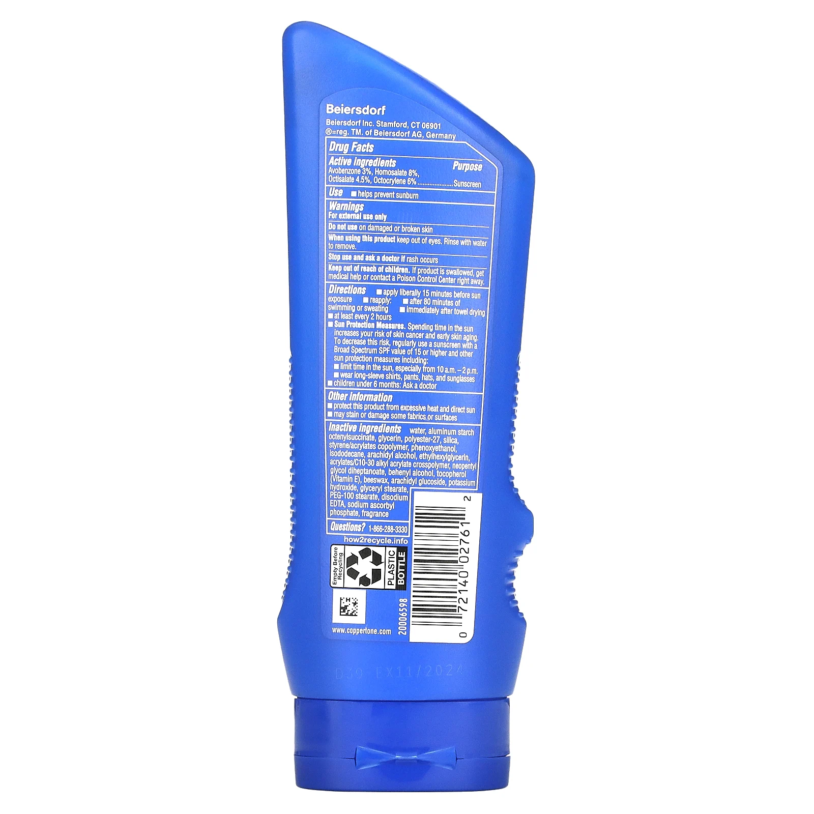 Coppertone, Sport, солнцезащитный лосьон, эффективность 4-в-1, SPF 30, 207 мл (7 жидк. Унций)