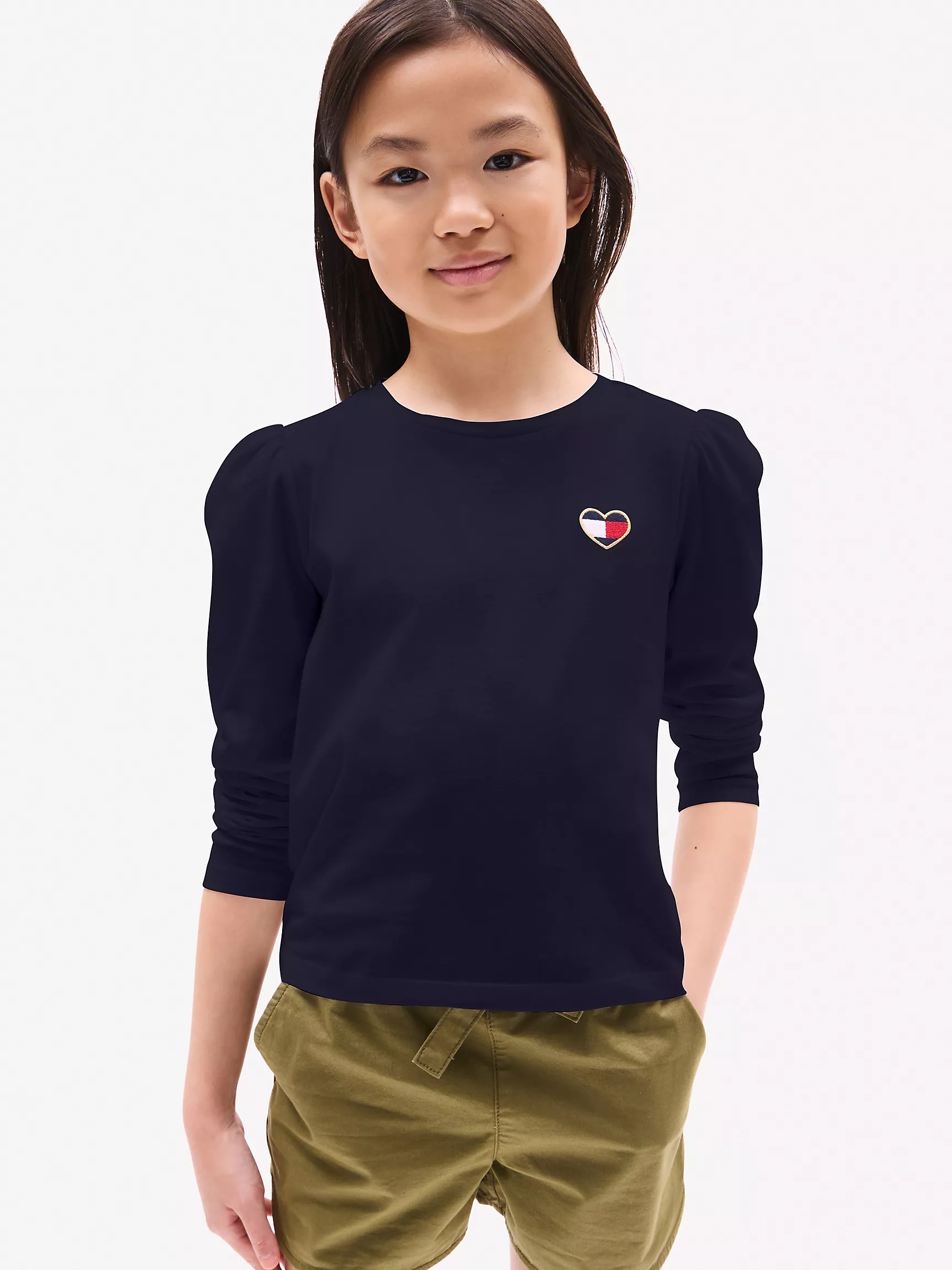 Футболка для девочек Tommy Hilfiger, Детская футболка с объемными плечами