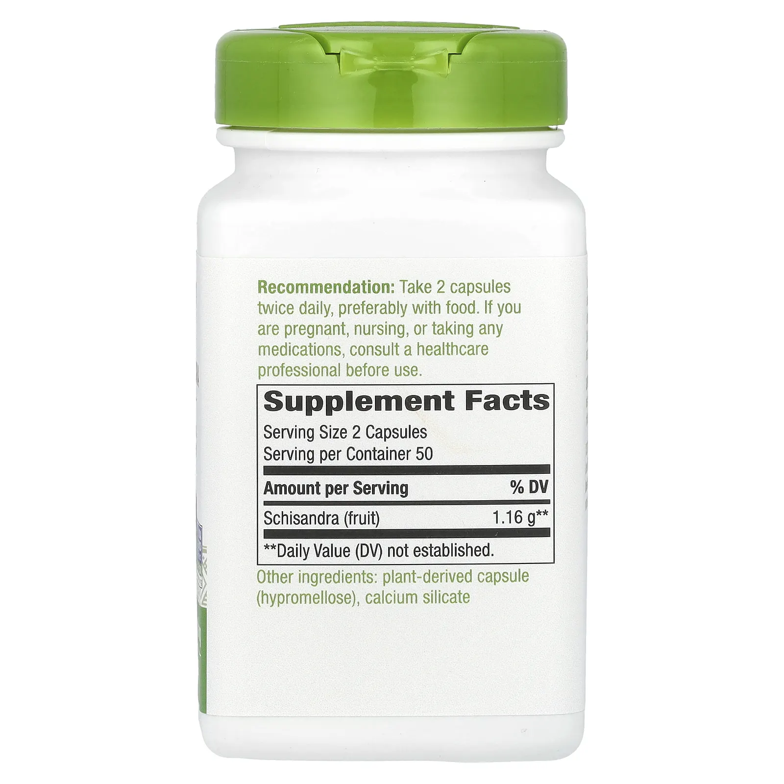 Nature's Way, плоды лимонника, 1160 мг, 100 веганских капсул (580 мг в 1 капсуле)