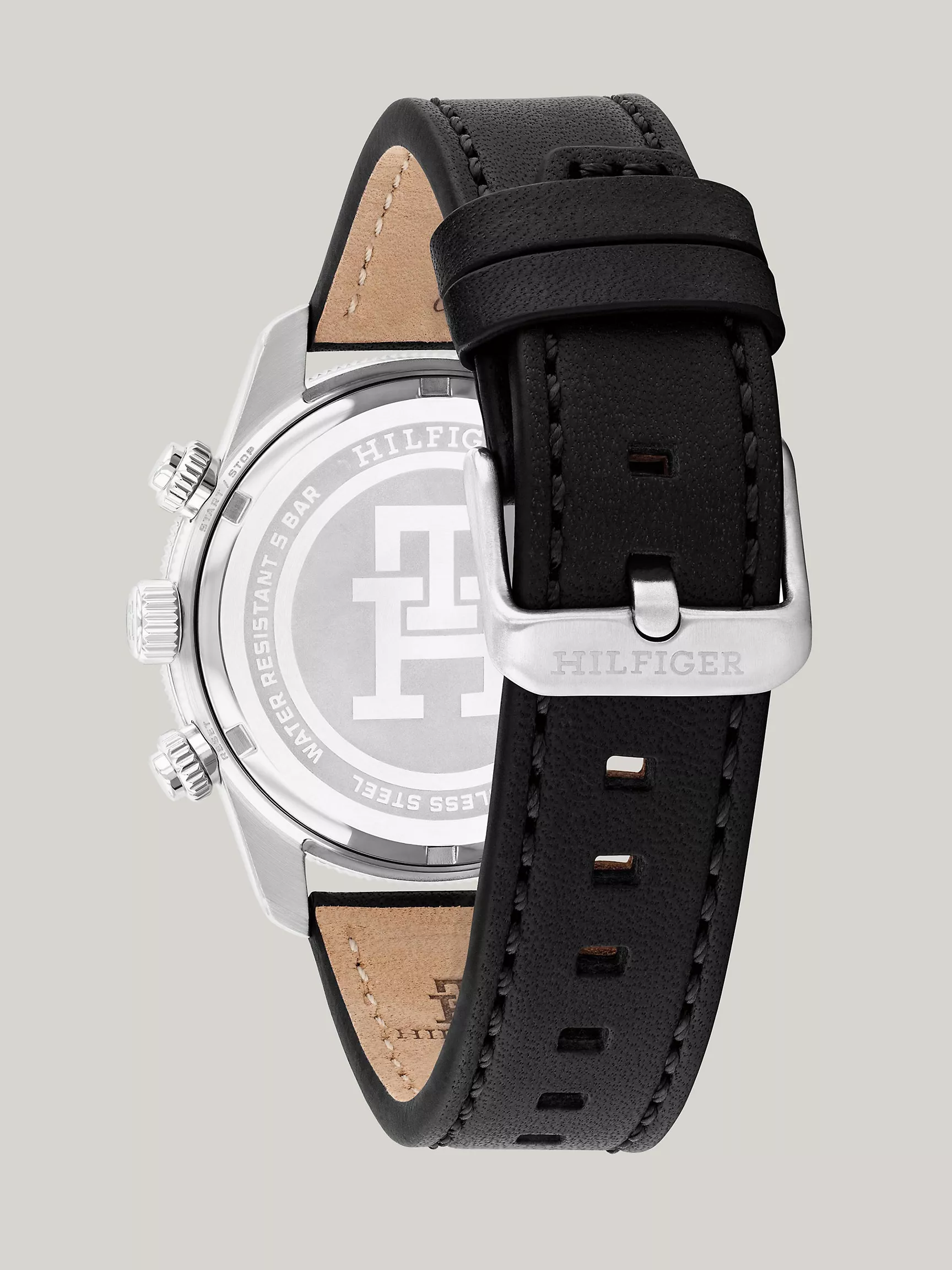 Мужские часы Tommy Hilfiger, Хронограф 41 мм TH85 с черным кожаным ремешком