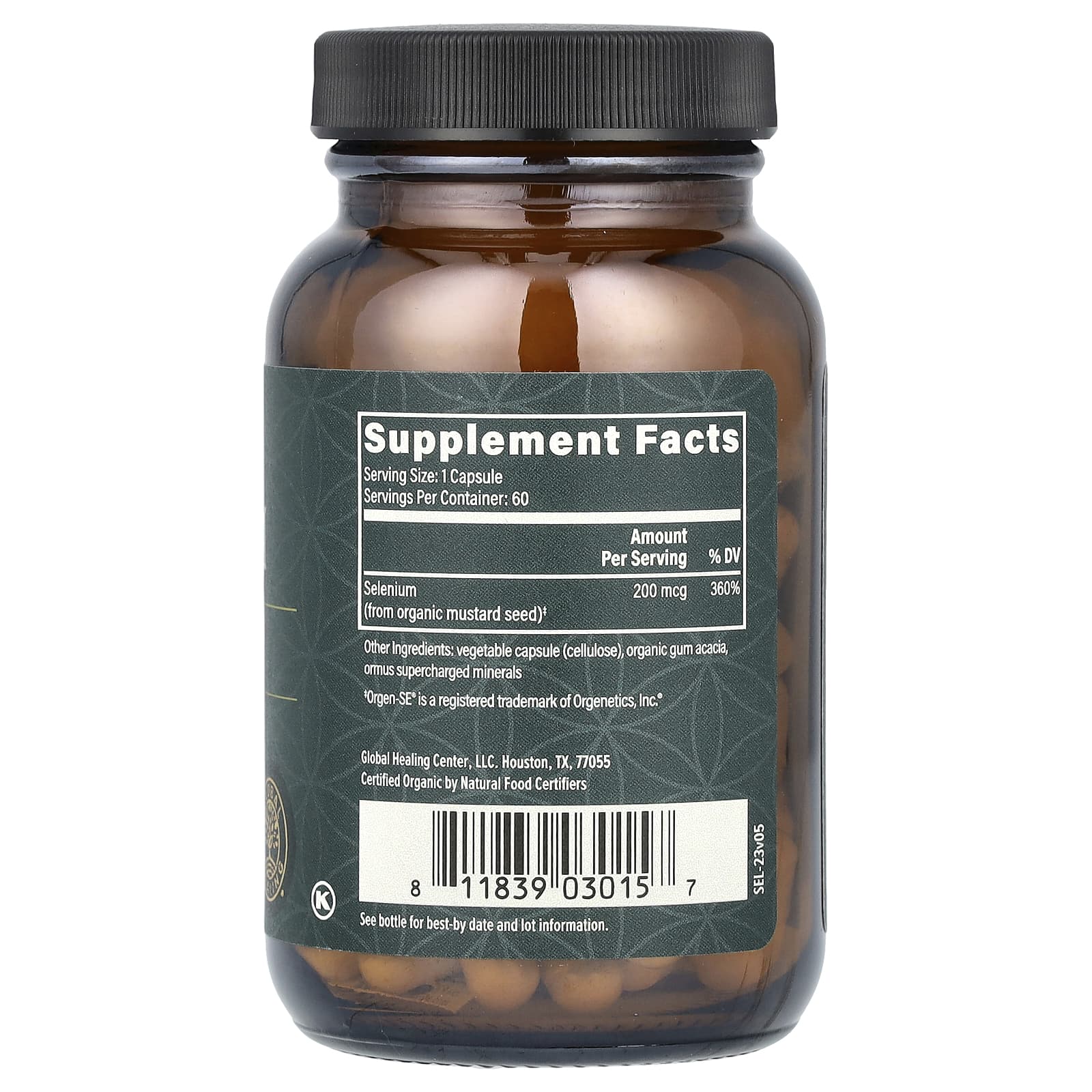 Global Healing, селен растительного происхождения, 60 капсул