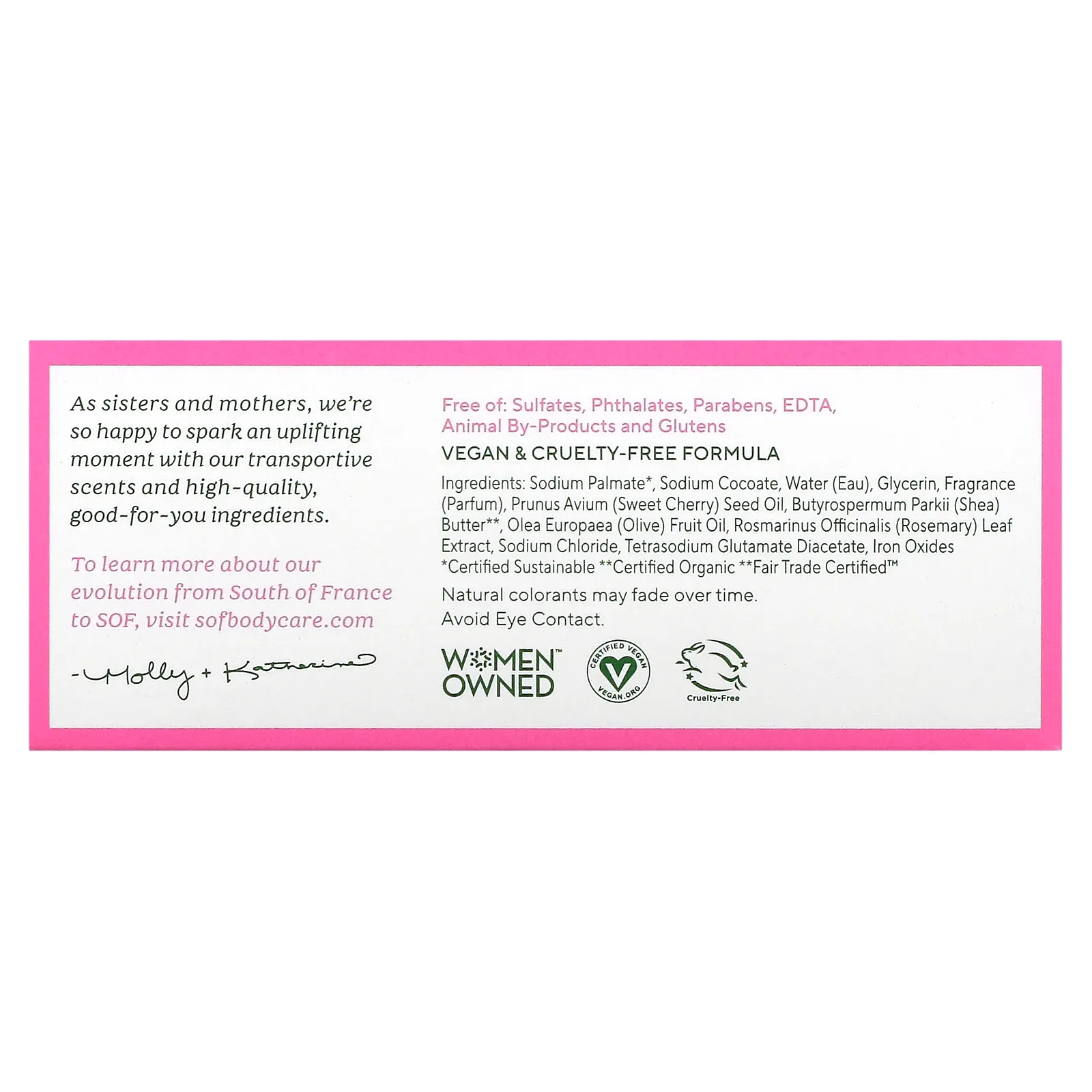 SoF, Кусковое мыло, пилированное по-французски, с органическим маслом ши, с ароматом цветущей вишни, 170 г (6 унций)