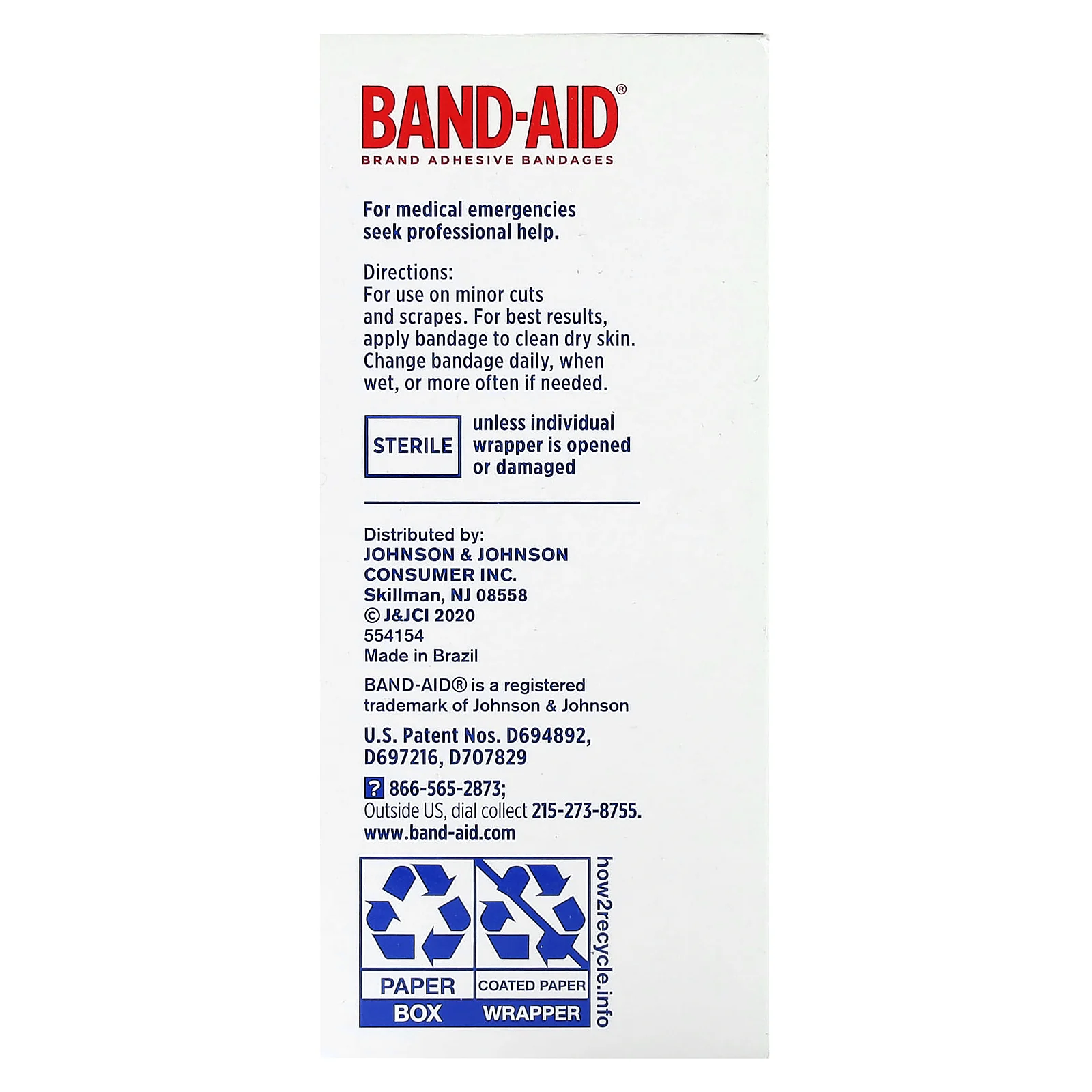Band Aid, пластыри из гибкого материала, 100 шт. разных размеров