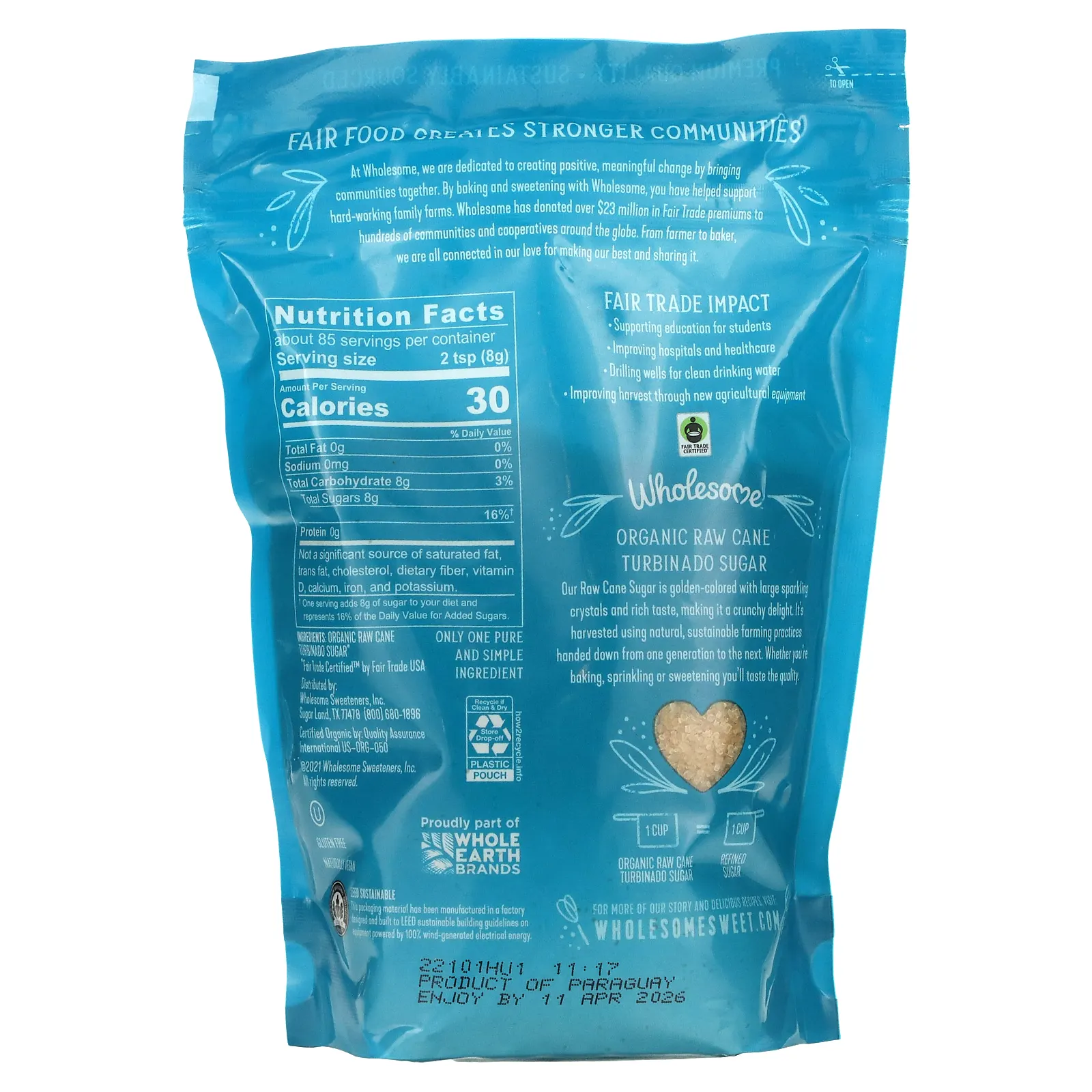 Wholesome Sweeteners, Органический турбинадо, нерафинированный тростниковый сахар, 24 унции (680 г)