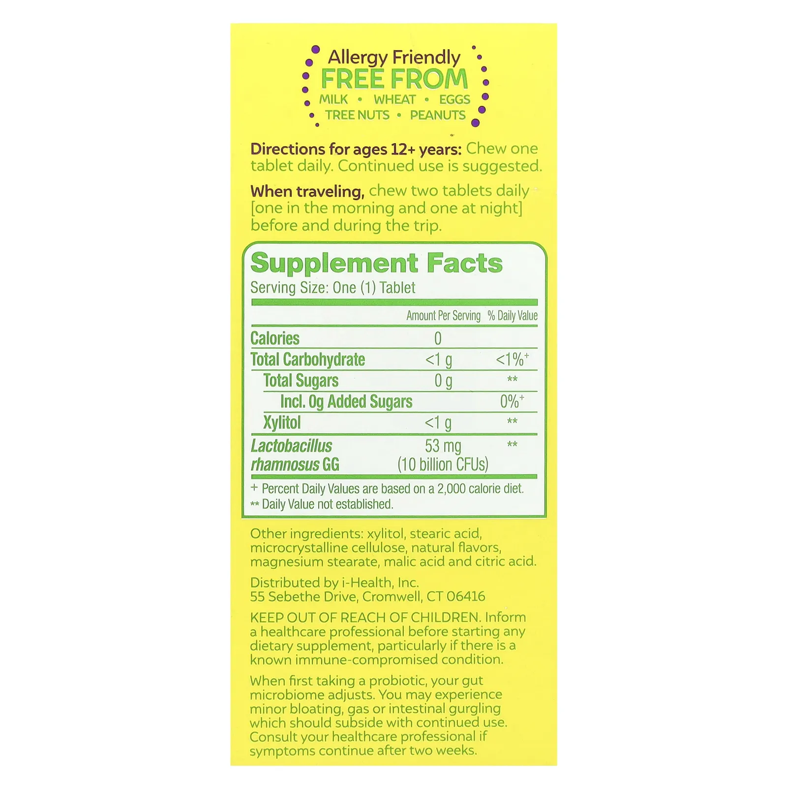 Culturelle, Ежедневный пробиотик для пищеварения, свежий апельсин, 10 млрд КОЕ, 24 таблетки для приема внутрь