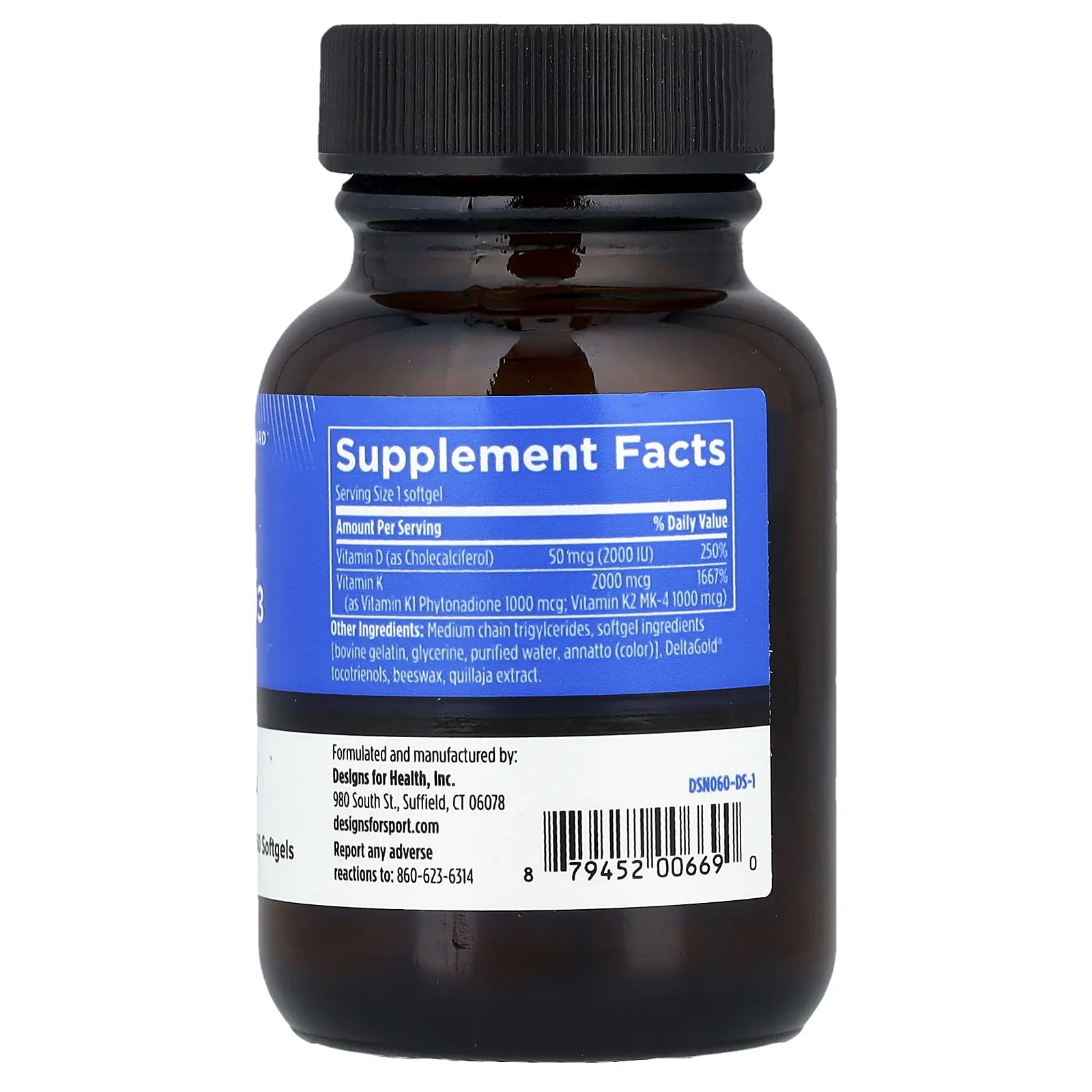 Designs For Health, Designs For Sport®, витамин D3 Pro, 60 мягких таблеток