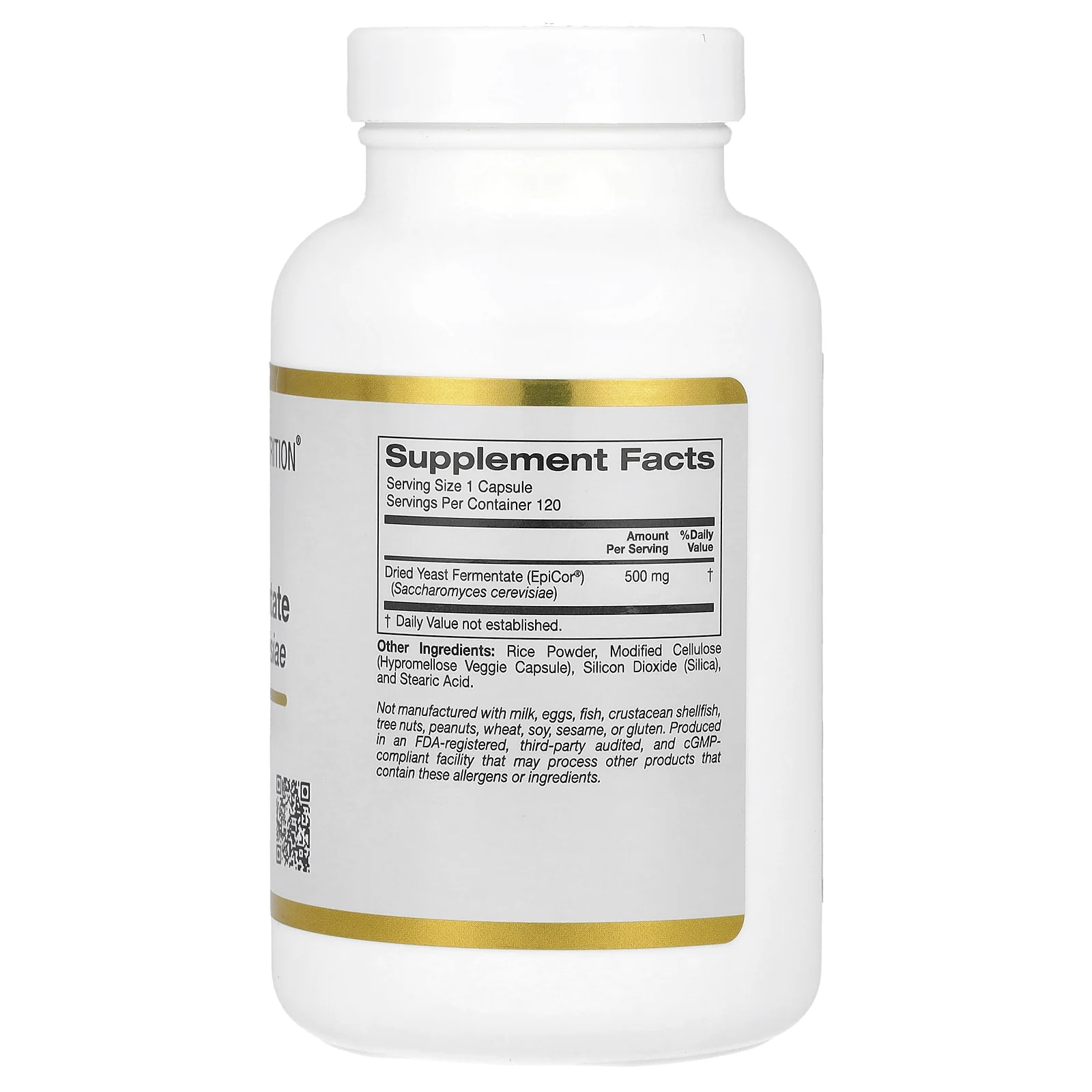 California Gold Nutrition, EpiCor, сухой дрожжевой ферментат, 500 мг, 120 растительных капсул