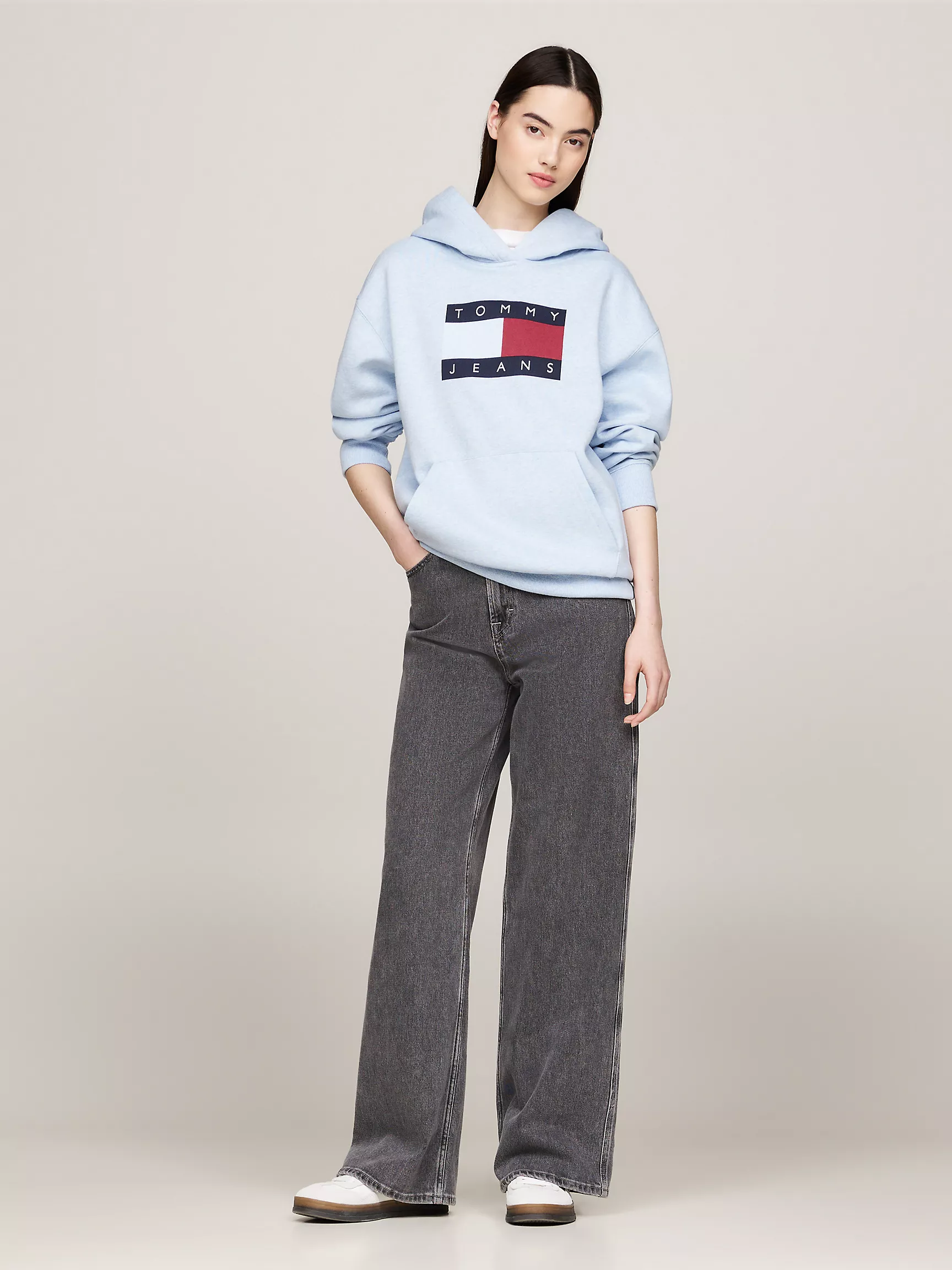 Женская толстовка Tommy Hilfiger, Свободное худи с логотипом флага