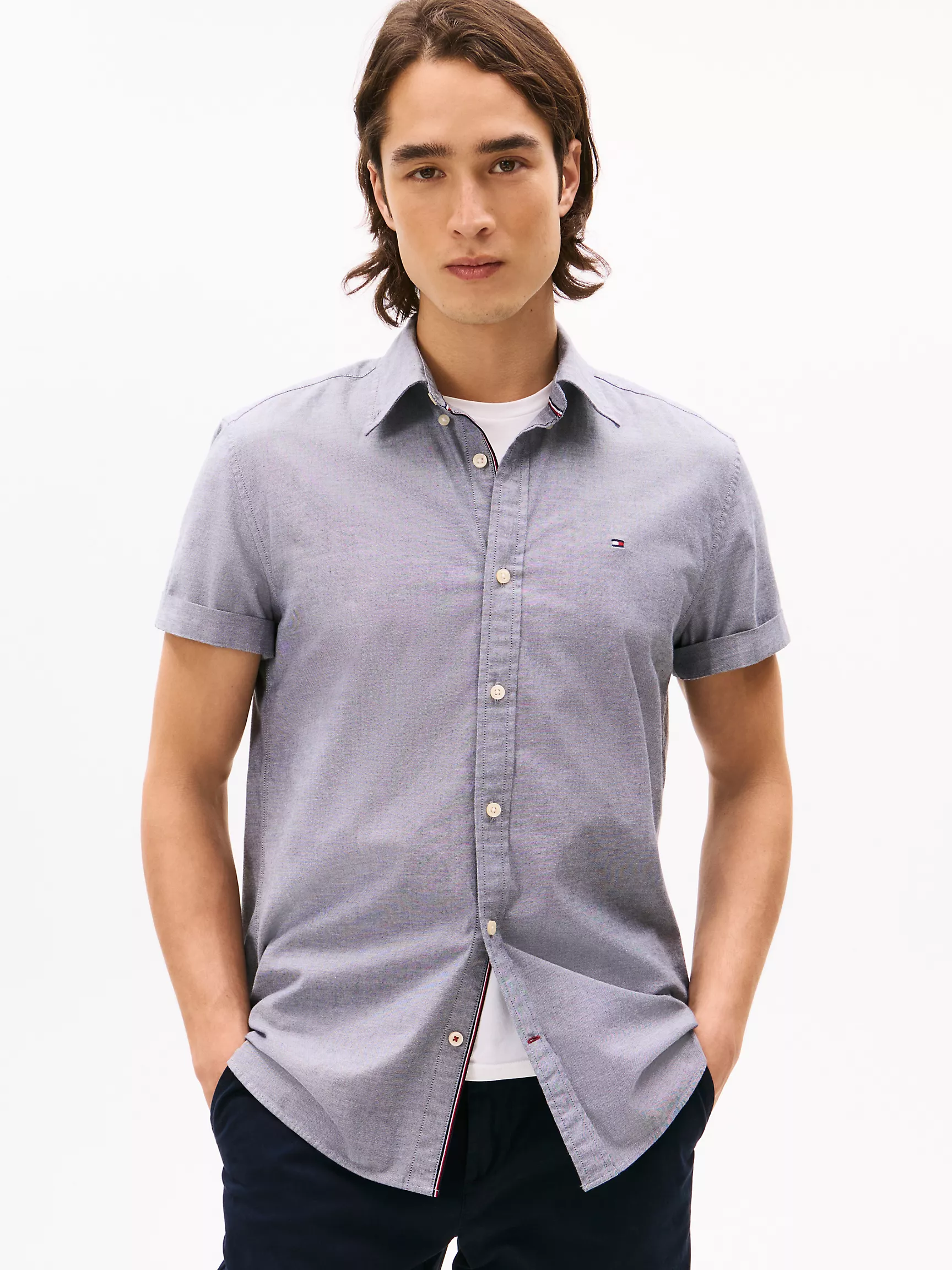 Мужская рубашка Tommy Hilfiger, Эластичная рубашка из оксфорда стандартного кроя