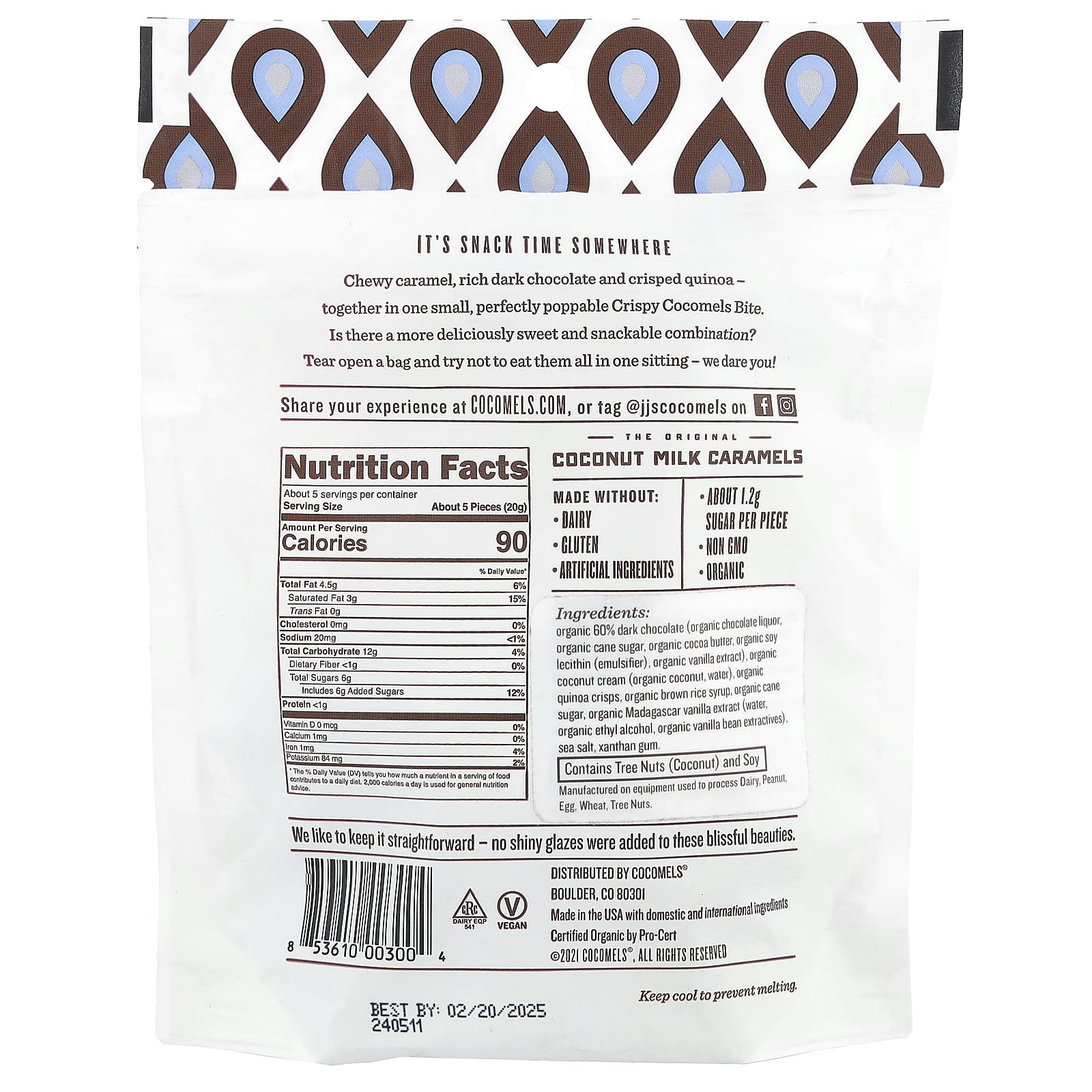 Cocomels, Хрустящие кусочки, 99 г (3,5 унции)