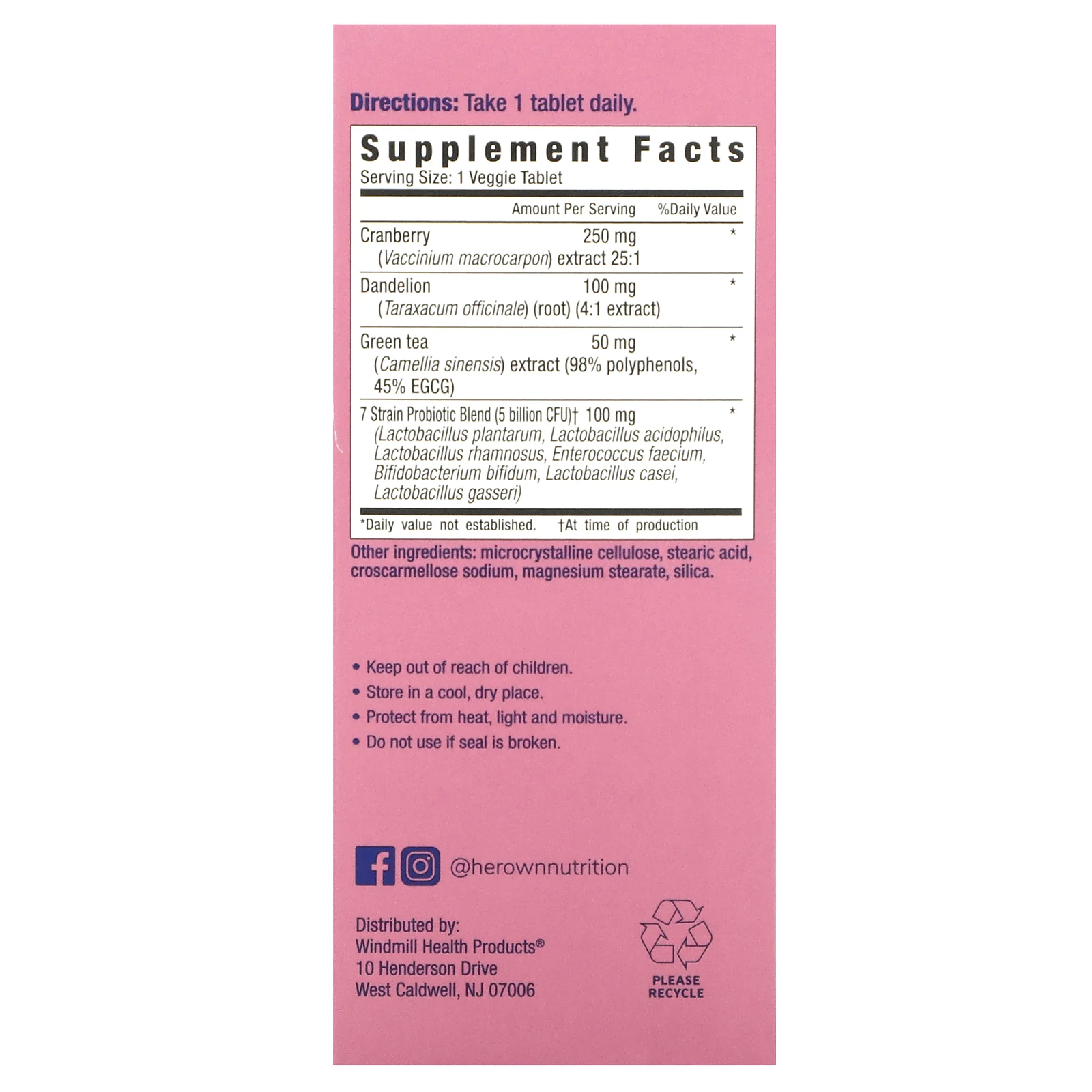 Her Own, UTI, 30 растительных таблеток