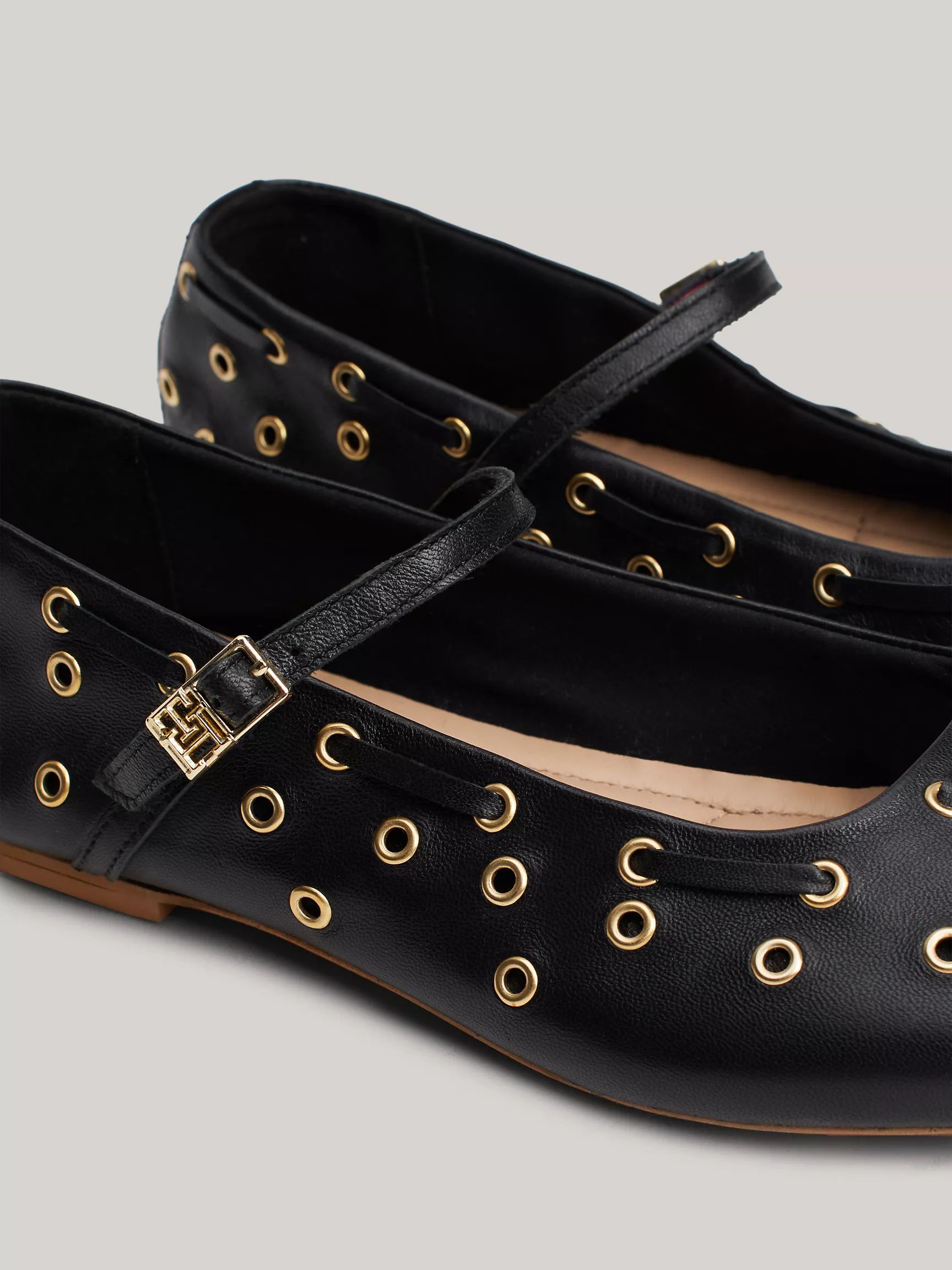 Женская обувь Tommy Hilfiger, Кожаные балетки Mary Jane с люверсами