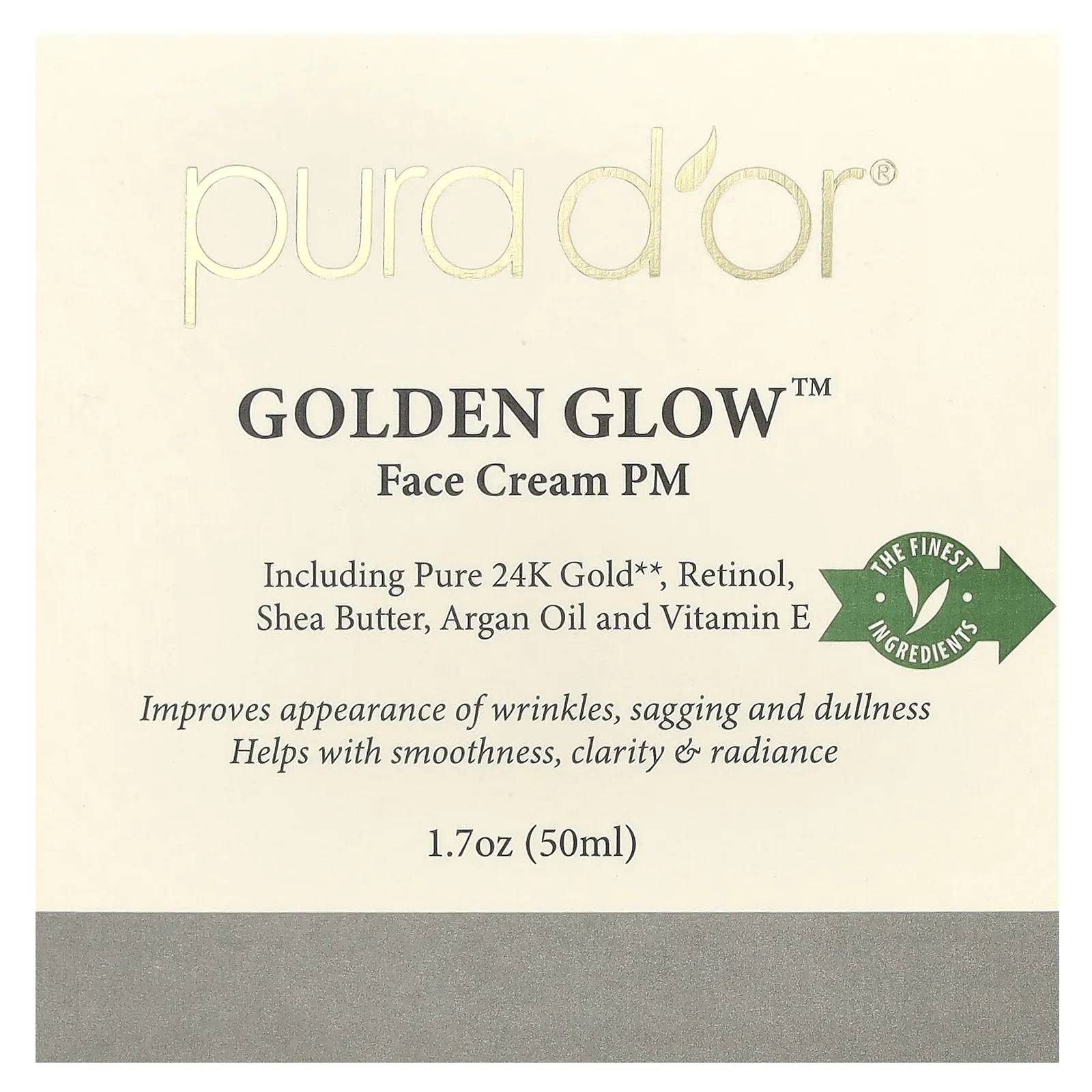 Pura D'or, Golden Glow, ночной крем для лица, 50 мл (1,7 унции)