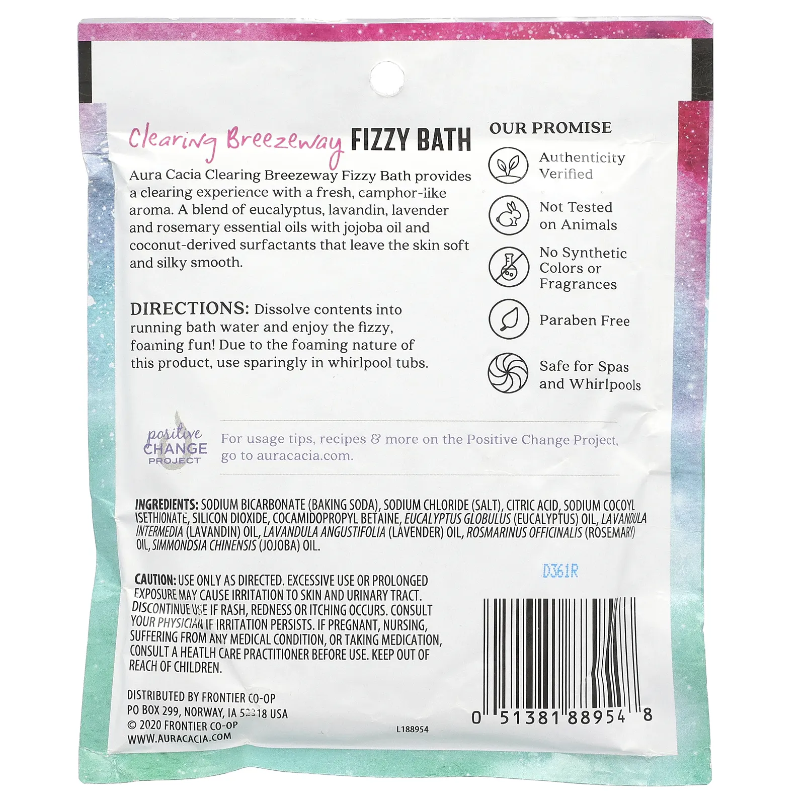 Aura Cacia, Fizzy Bath, Очистительный проход, 2,5 унции (70,9 г)